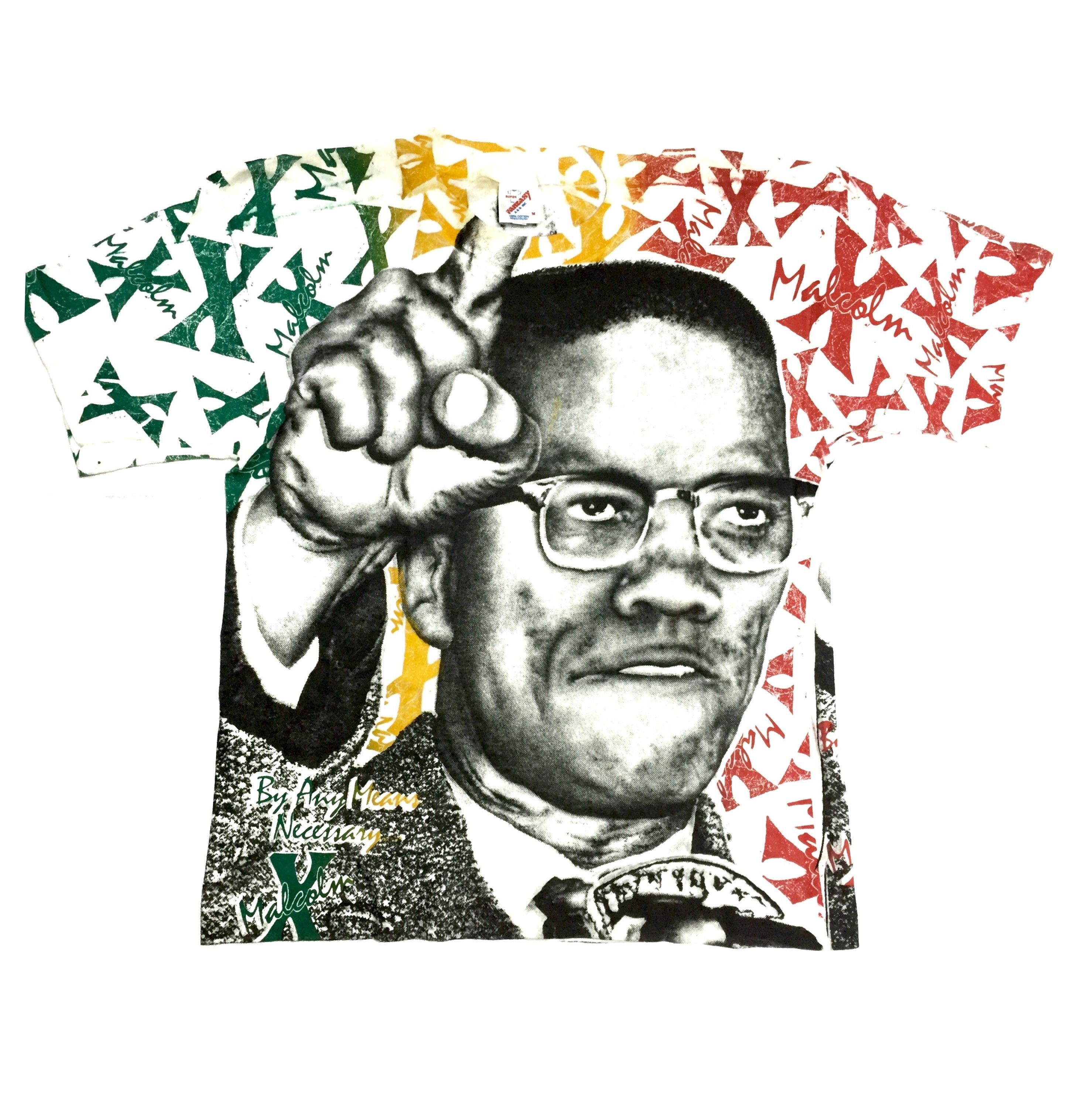 Vintage 90's All over Print Malcolm X Asidwash Mosquitohead tee Size US M / EU 48-50 / 2 - 1 Thumbnail