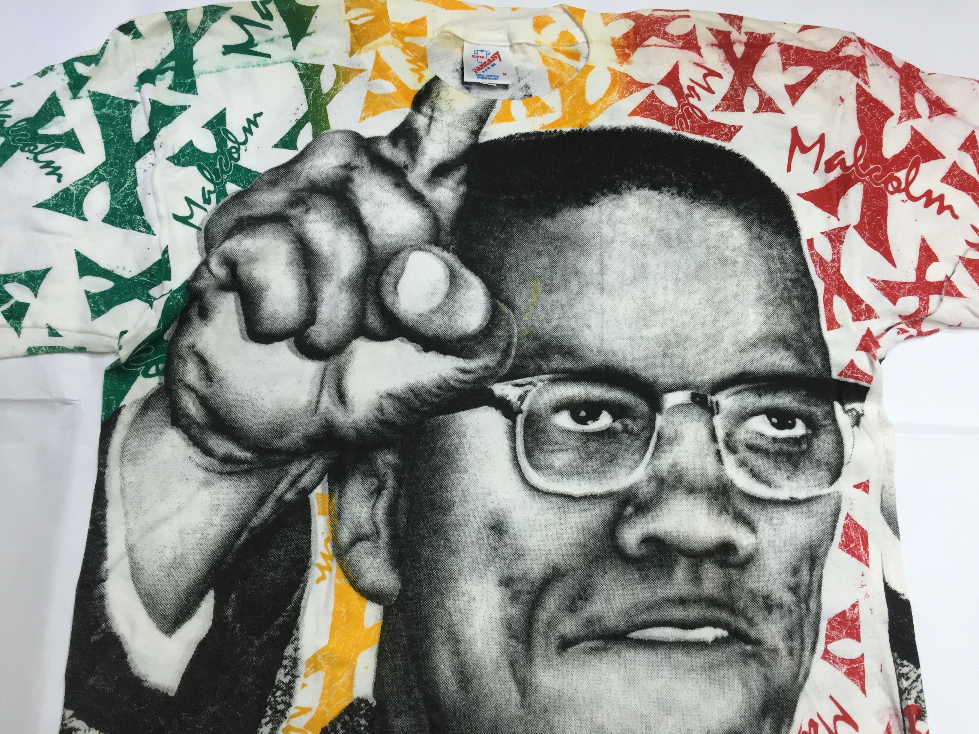 Vintage 90's All over Print Malcolm X Asidwash Mosquitohead tee Size US M / EU 48-50 / 2 - 2 Thumbnail