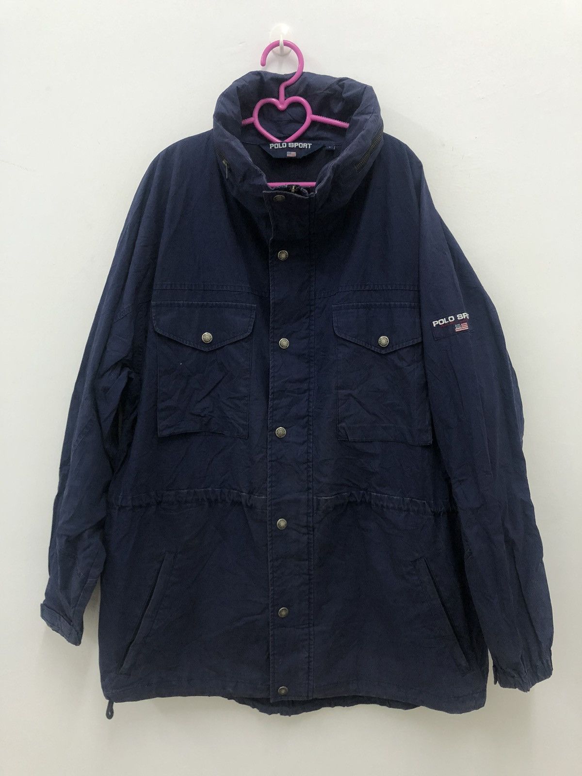 image of Polo Ralph Lauren x Ralph Lauren Vintage Polo Sport Ralph Laurent Hooded Parka Jacket in Blue Black