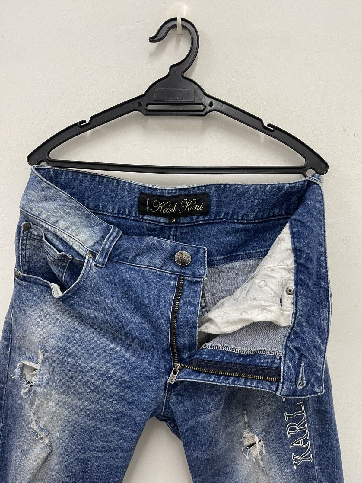 Karl Kani KARL KANI DENIM Skinny Paint Platter Distressed Jeans Pant Size US 34 / EU 50 - 5 Thumbnail