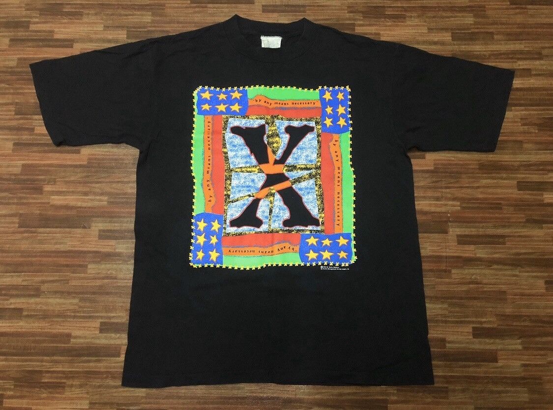 Rap Tees Rare 90s Vintage MALCOLM X By Any Means Necessary Shirt Size US L / EU 52-54 / 3 - 1 Thumbnail