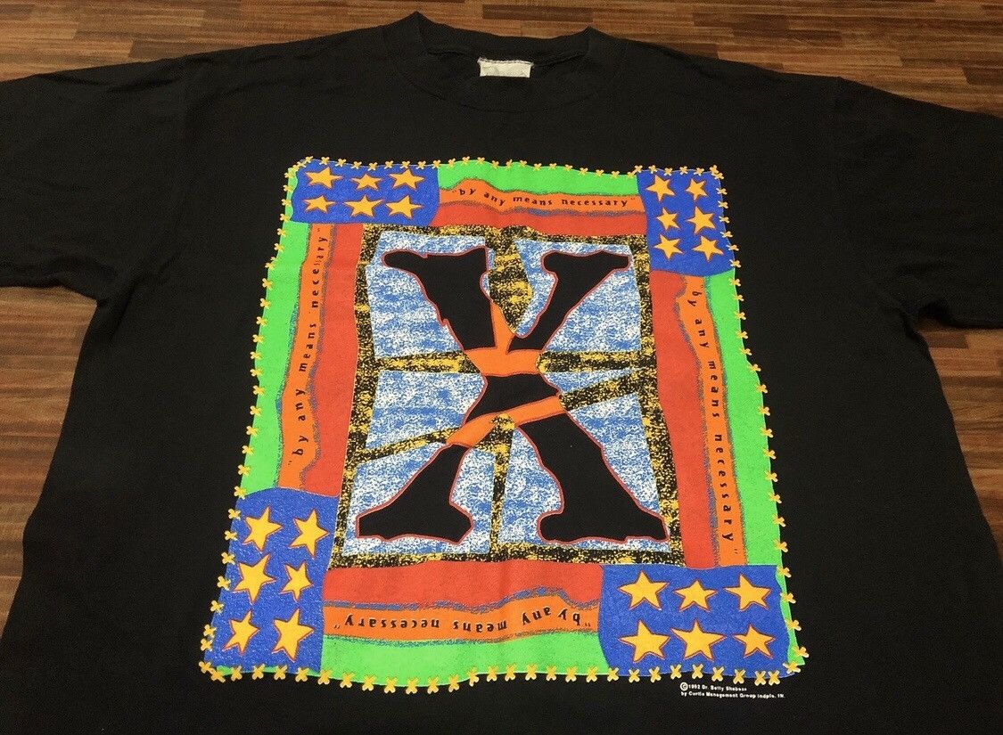 Rap Tees Rare 90s Vintage MALCOLM X By Any Means Necessary Shirt Size US L / EU 52-54 / 3 - 2 Thumbnail