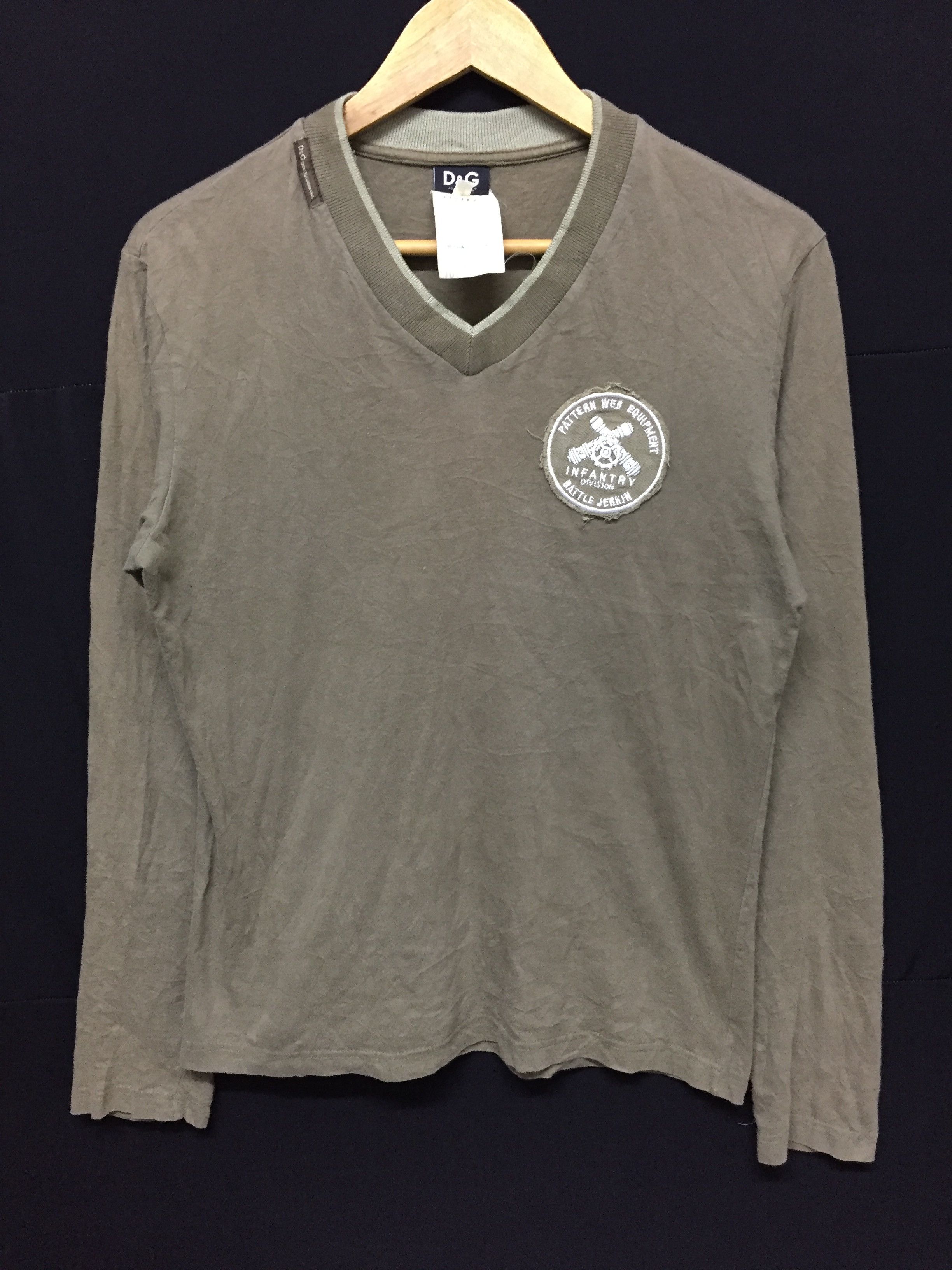 Dolce & Gabbana Vtg Dolce & Gabbana olive patch logo LS Size US M / EU 48-50 / 2 - 2 Thumbnail