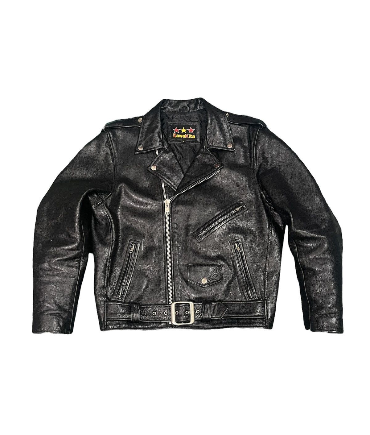 Japanese Brand Zawa kita double collar leather jacket Size US M / EU 48-50 / 2 - 1 Thumbnail