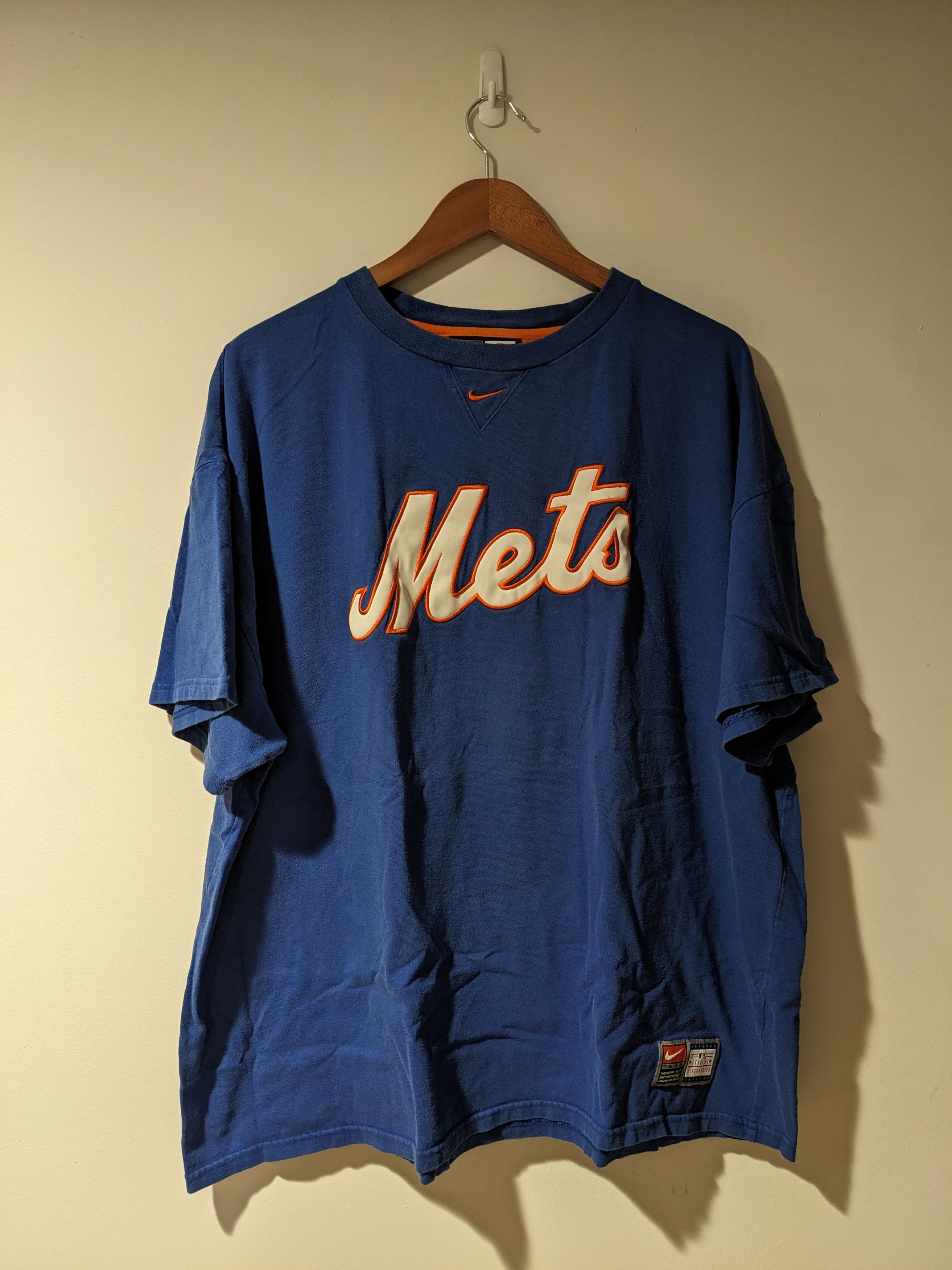 Vintage Y2K New York Mets Center Swoosh Blue X-Large T-Shirt