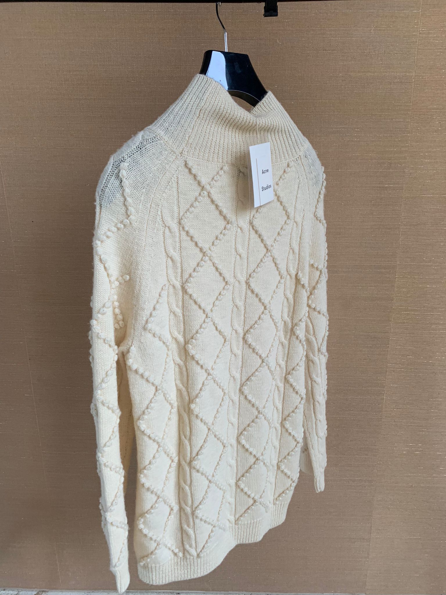 Acne Studios Joris Oversized Cable Knit Sweater in Ivory White Size US M / EU 48-50 / 2 - 7 Thumbnail