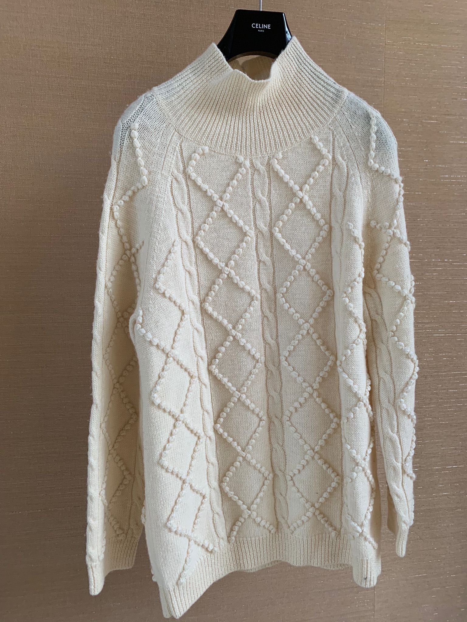 Acne Studios Joris Oversized Cable Knit Sweater in Ivory White Size US M / EU 48-50 / 2 - 4 Thumbnail