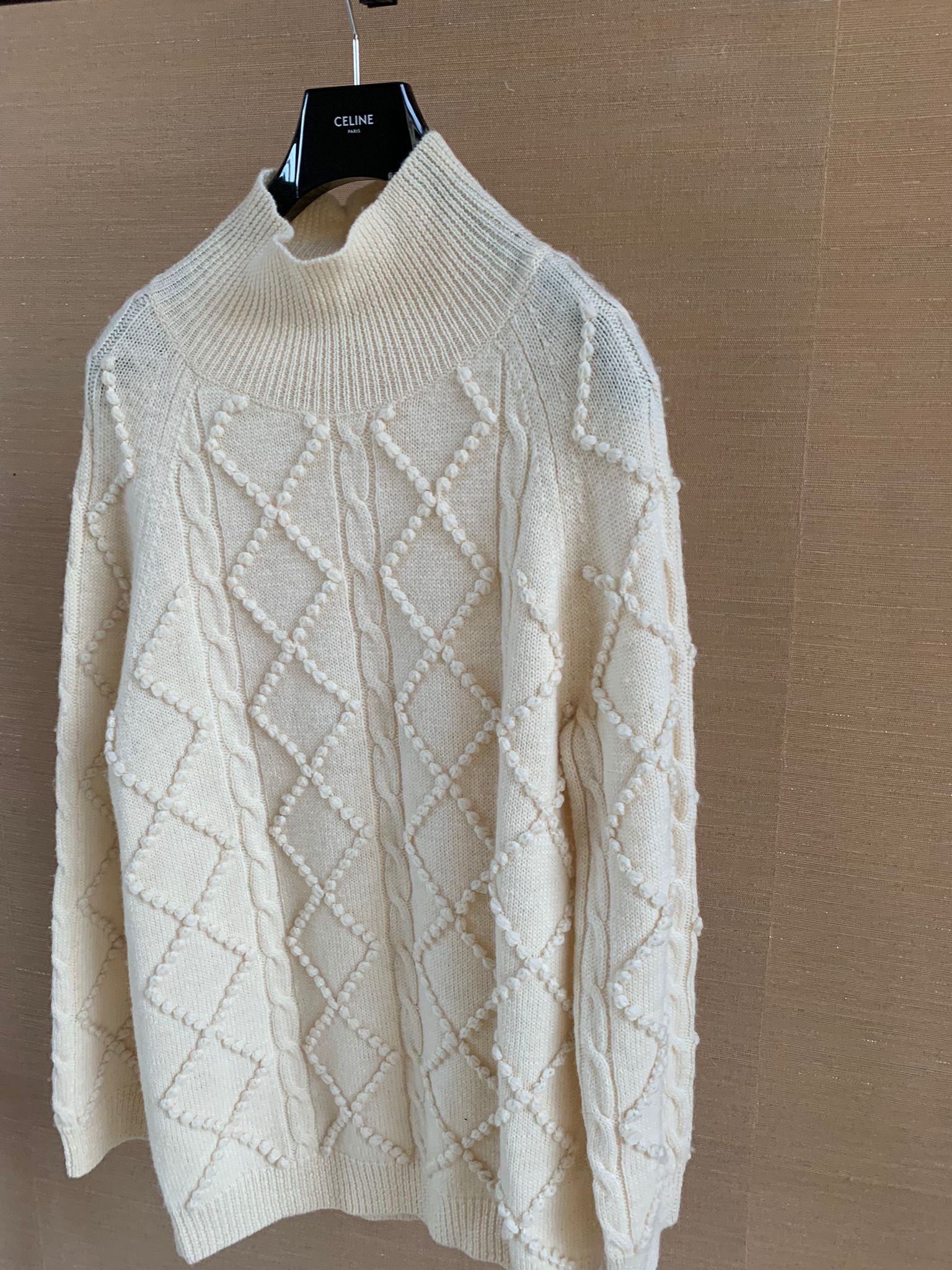 Acne Studios Joris Oversized Cable Knit Sweater in Ivory White Size US M / EU 48-50 / 2 - 2 Thumbnail