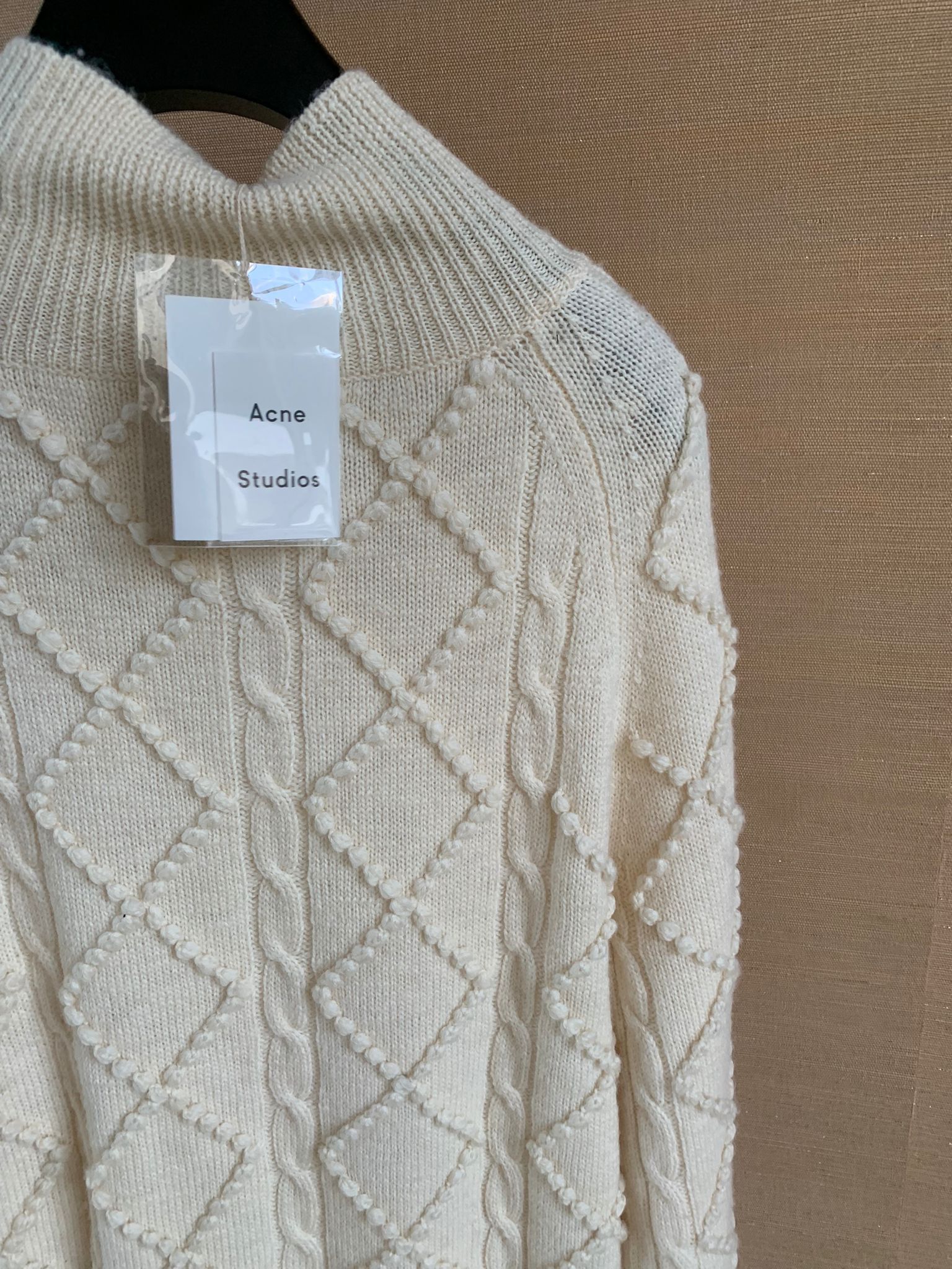 Acne Studios Joris Oversized Cable Knit Sweater in Ivory White Size US M / EU 48-50 / 2 - 8 Thumbnail