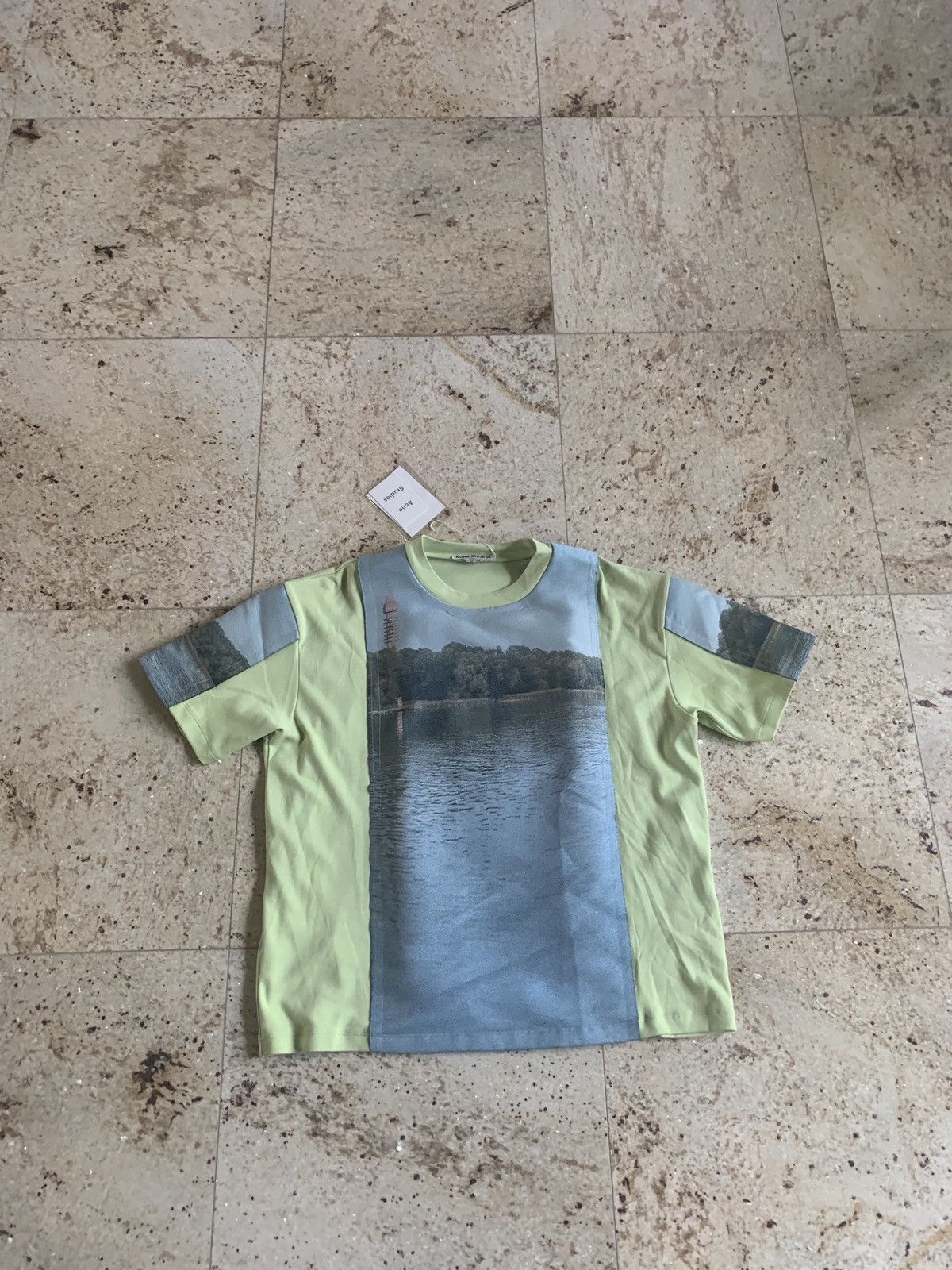 image of Acne Studios Fn-Mn-Tshir000064 In Neoprene Lake Print, Men's (Size Small)
