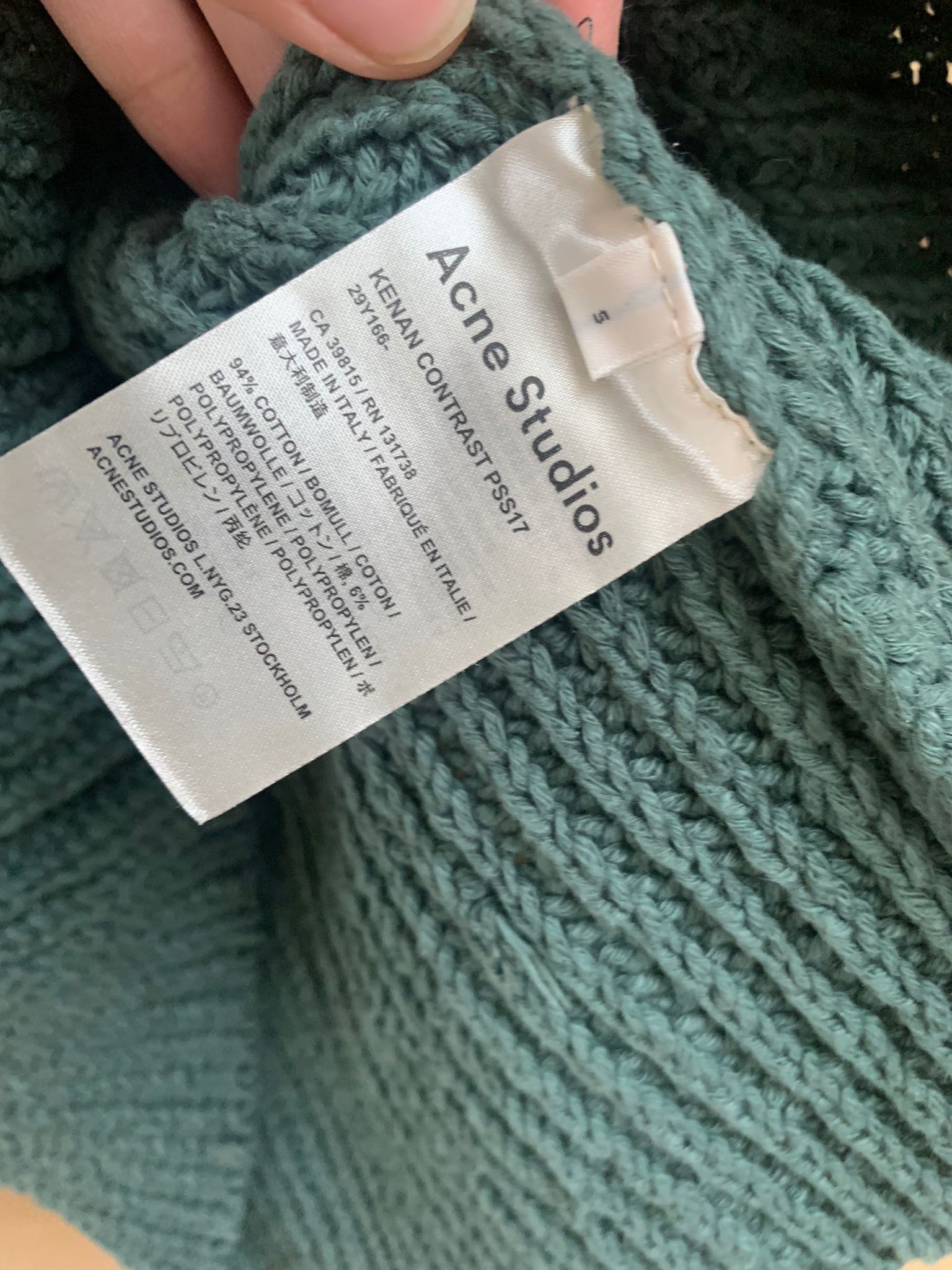 Acne Studios PSS17 Kenan Contrast Knitwear in Green Size US S / EU 44-46 / 1 - 12 Thumbnail