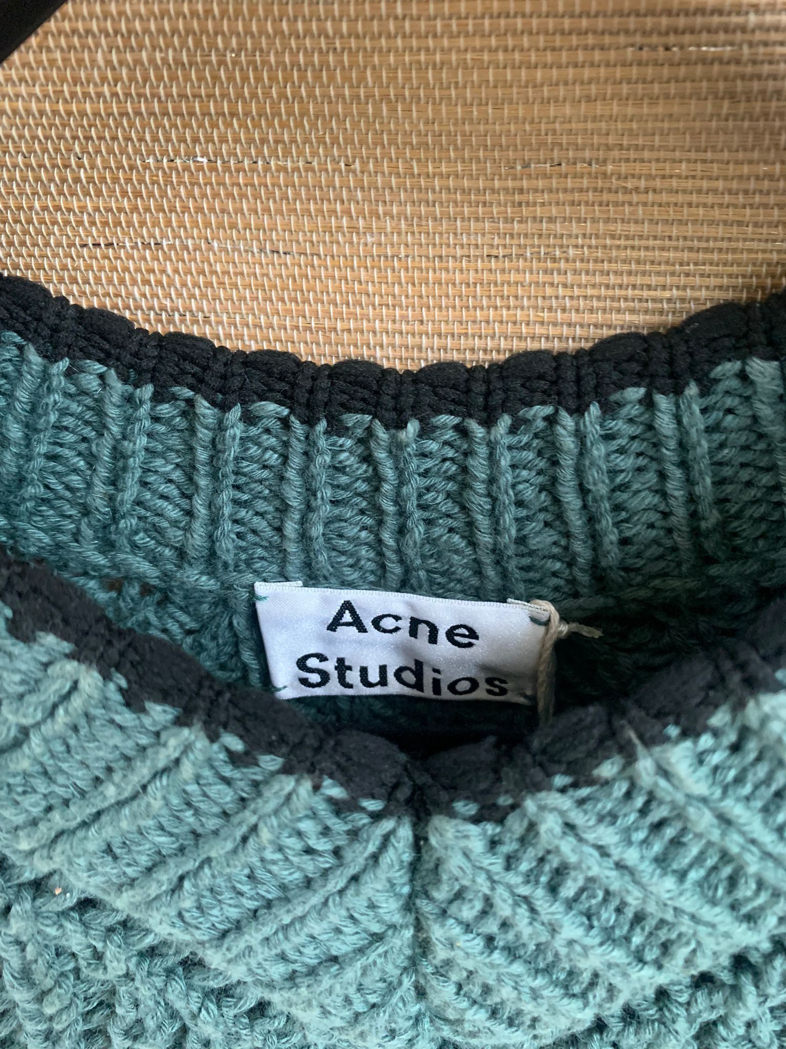 Acne Studios PSS17 Kenan Contrast Knitwear in Green Size US S / EU 44-46 / 1 - 6 Thumbnail