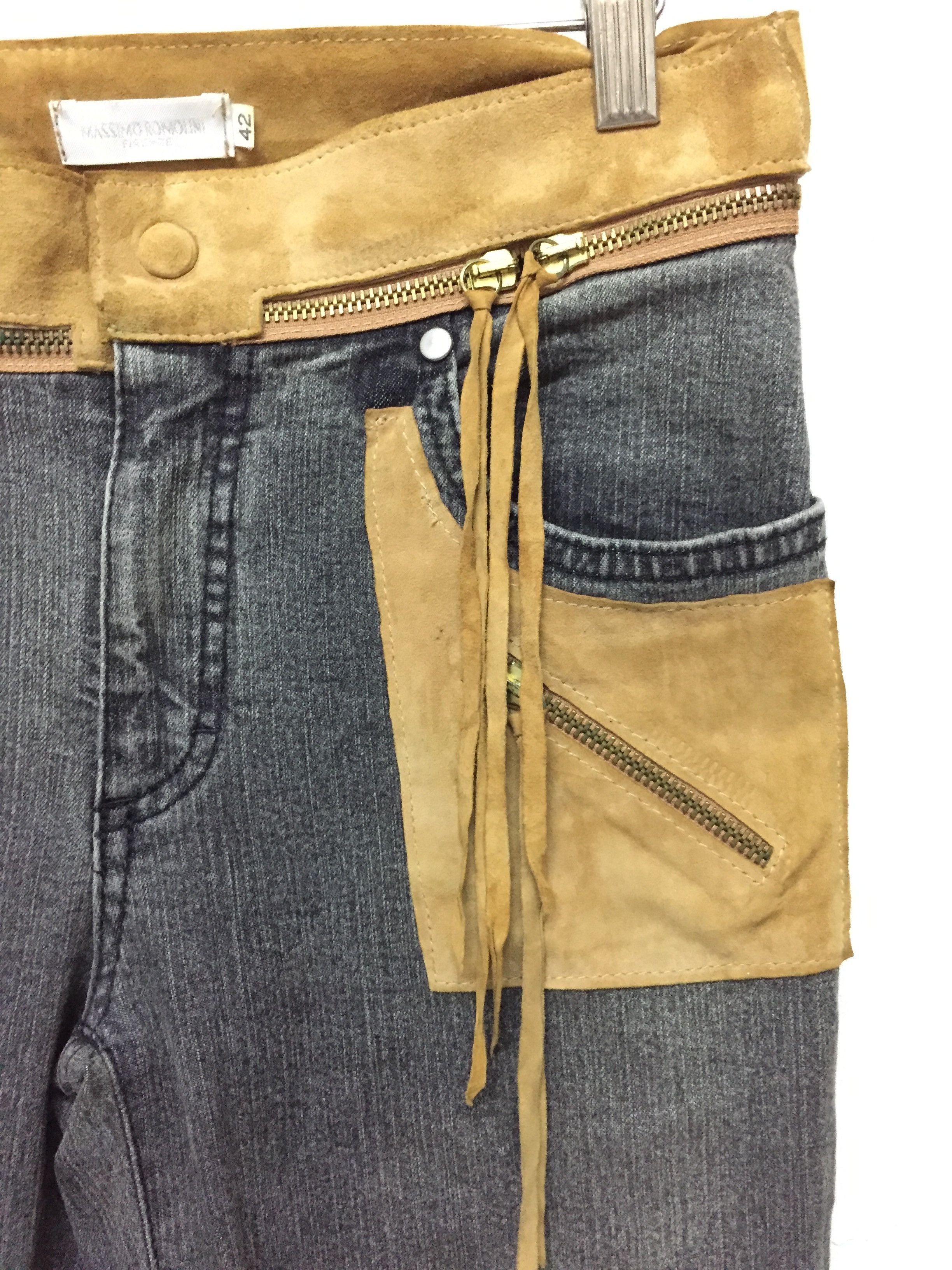 If Six Was Nine × Isamu Katayama Backlash × Japanese Brand 90's Luxury Massimo Romolini suede leather patch pants Size 28" / US 6 / IT 42 - 5 Thumbnail