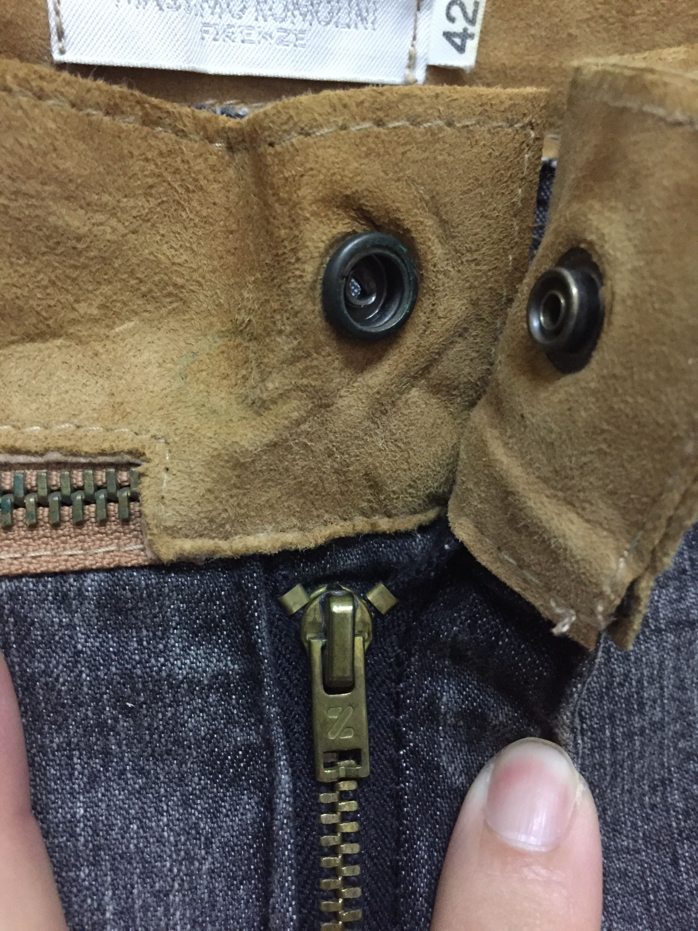 If Six Was Nine × Isamu Katayama Backlash × Japanese Brand 90's Luxury Massimo Romolini suede leather patch pants Size 28" / US 6 / IT 42 - 6 Thumbnail