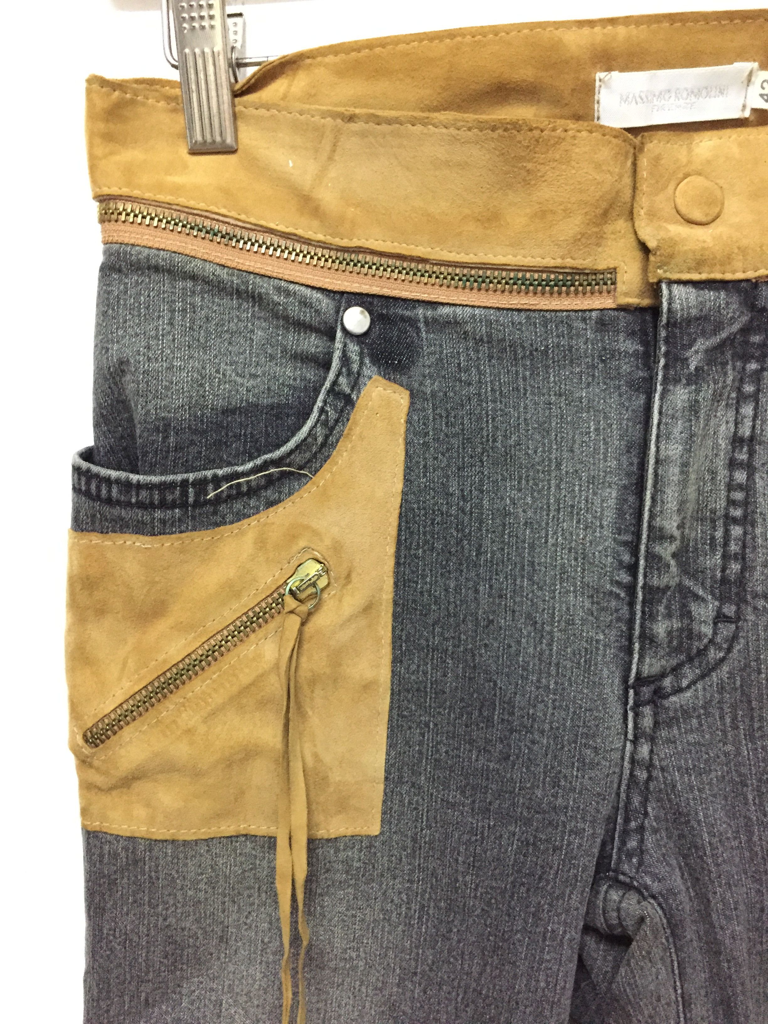 If Six Was Nine × Isamu Katayama Backlash × Japanese Brand 90's Luxury Massimo Romolini suede leather patch pants Size 28" / US 6 / IT 42 - 4 Thumbnail
