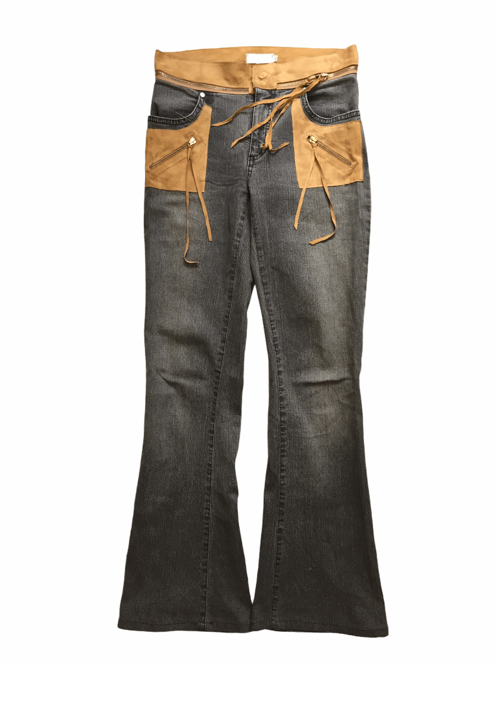 If Six Was Nine × Isamu Katayama Backlash × Japanese Brand 90's Luxury Massimo Romolini suede leather patch pants Size 28" / US 6 / IT 42 - 1 Thumbnail
