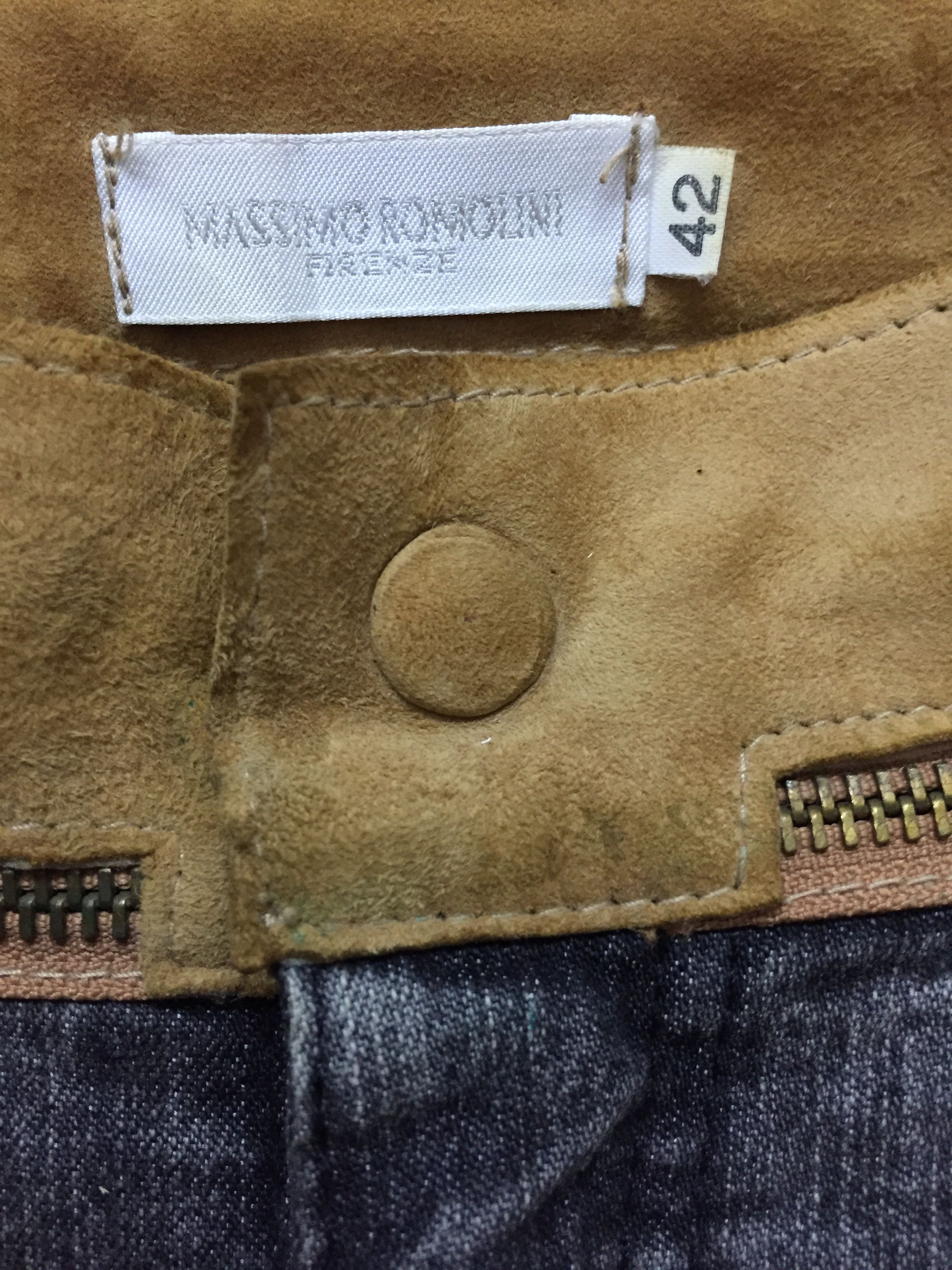 If Six Was Nine × Isamu Katayama Backlash × Japanese Brand 90's Luxury Massimo Romolini suede leather patch pants Size 28" / US 6 / IT 42 - 10 Thumbnail
