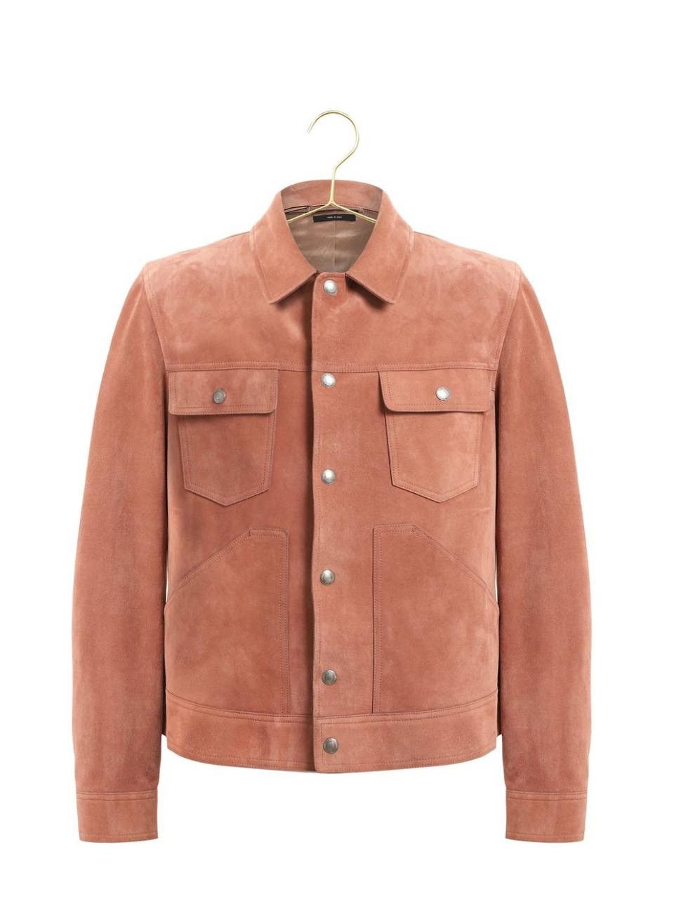 image of Grail! Tom Ford Suede Calf Leather Yellow Leather Jacket in Peach, Men's (Size XL)