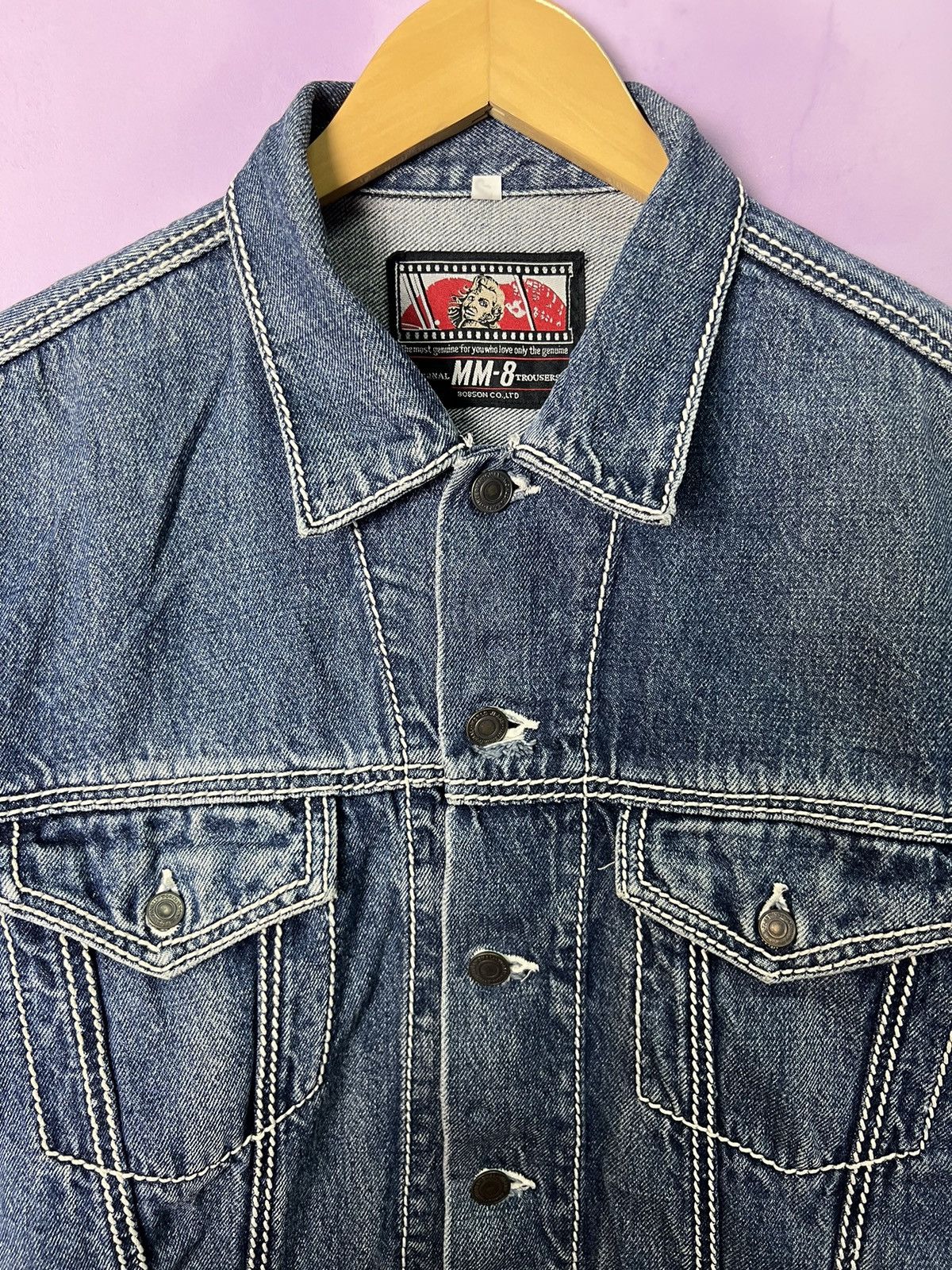 Japanese Brand 🔥Bobson MM-8 Denim Trucker Size US M / EU 48-50 / 2 - 8 Thumbnail