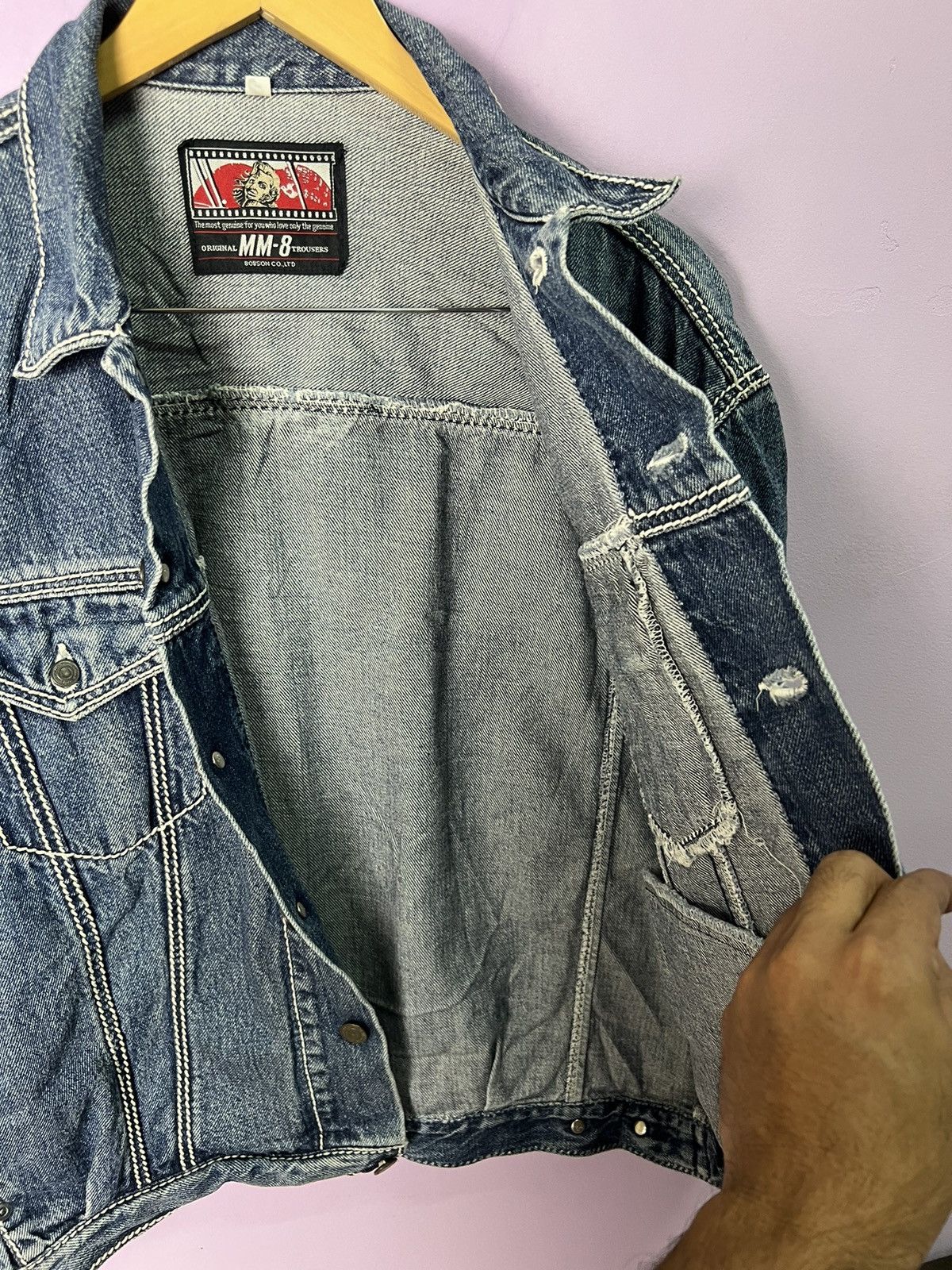 Japanese Brand 🔥Bobson MM-8 Denim Trucker Size US M / EU 48-50 / 2 - 14 Thumbnail