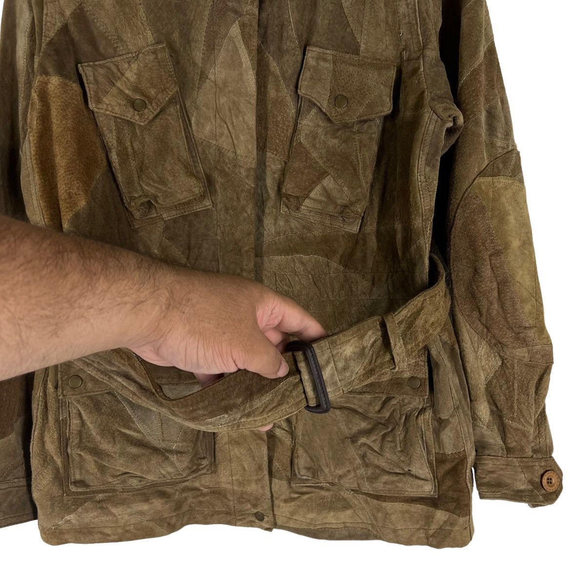 Vintage VINTAGE LEATHER JACKET PARACHUTE BIKER PATCH WORK DESIGN Size US M / EU 48-50 / 2 - 8 Thumbnail
