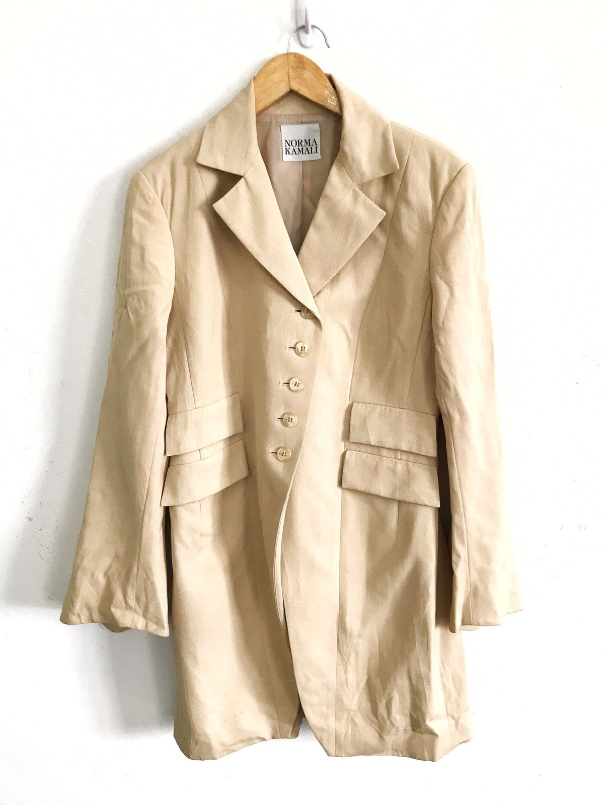 Designer Norma Kamali Long Jacket Armpit 19"x37" Size US S / EU 44-46 / 1 - 1 Thumbnail