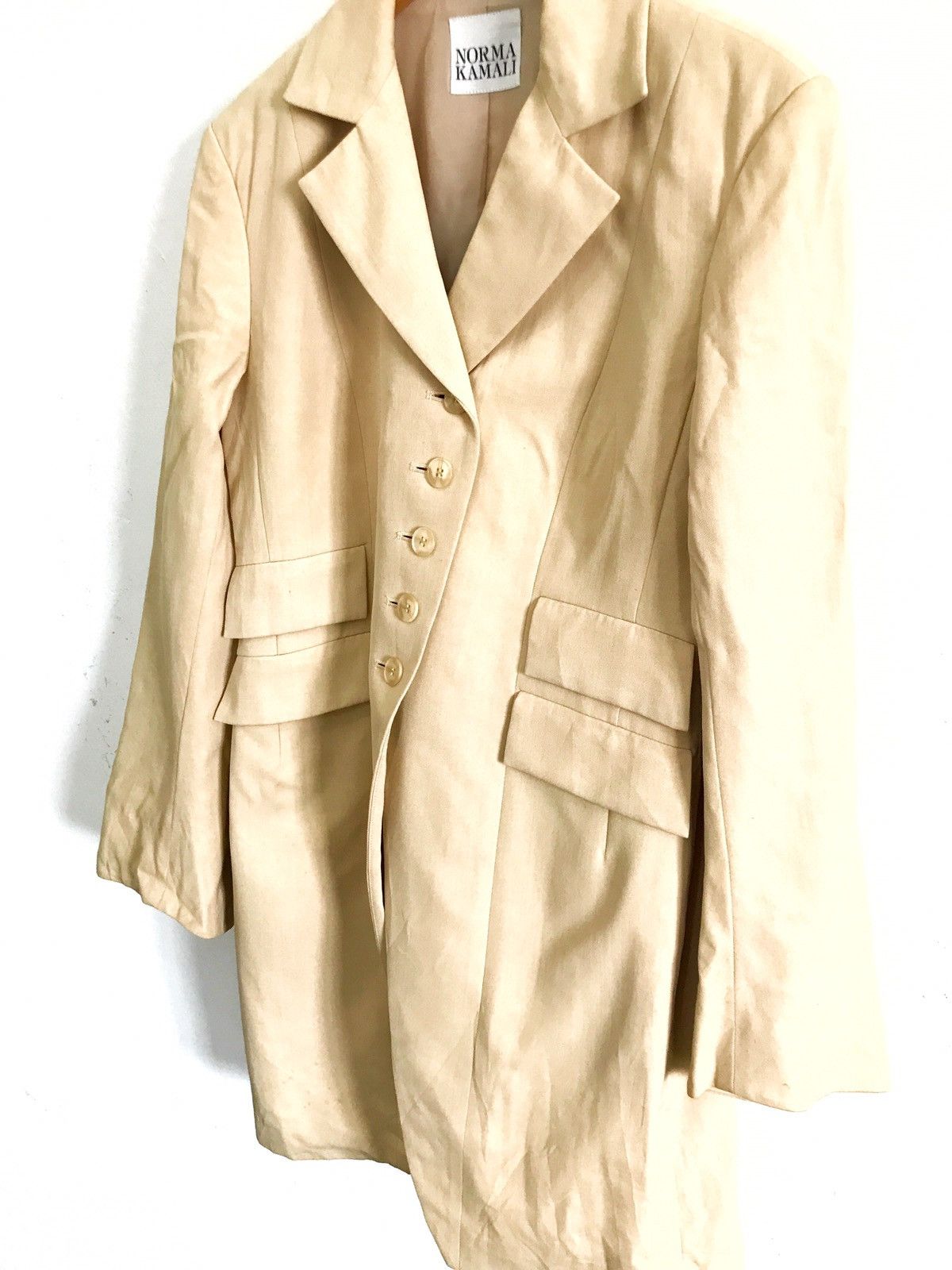 Designer Norma Kamali Long Jacket Armpit 19"x37" Size US S / EU 44-46 / 1 - 5 Thumbnail
