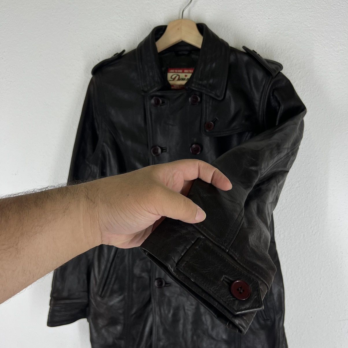 Japanese Brand VINTAGE SOFT LEATHER JACKET PARACHUTE BIKER JACKET Size L / US 10 / IT 46 - 5 Thumbnail