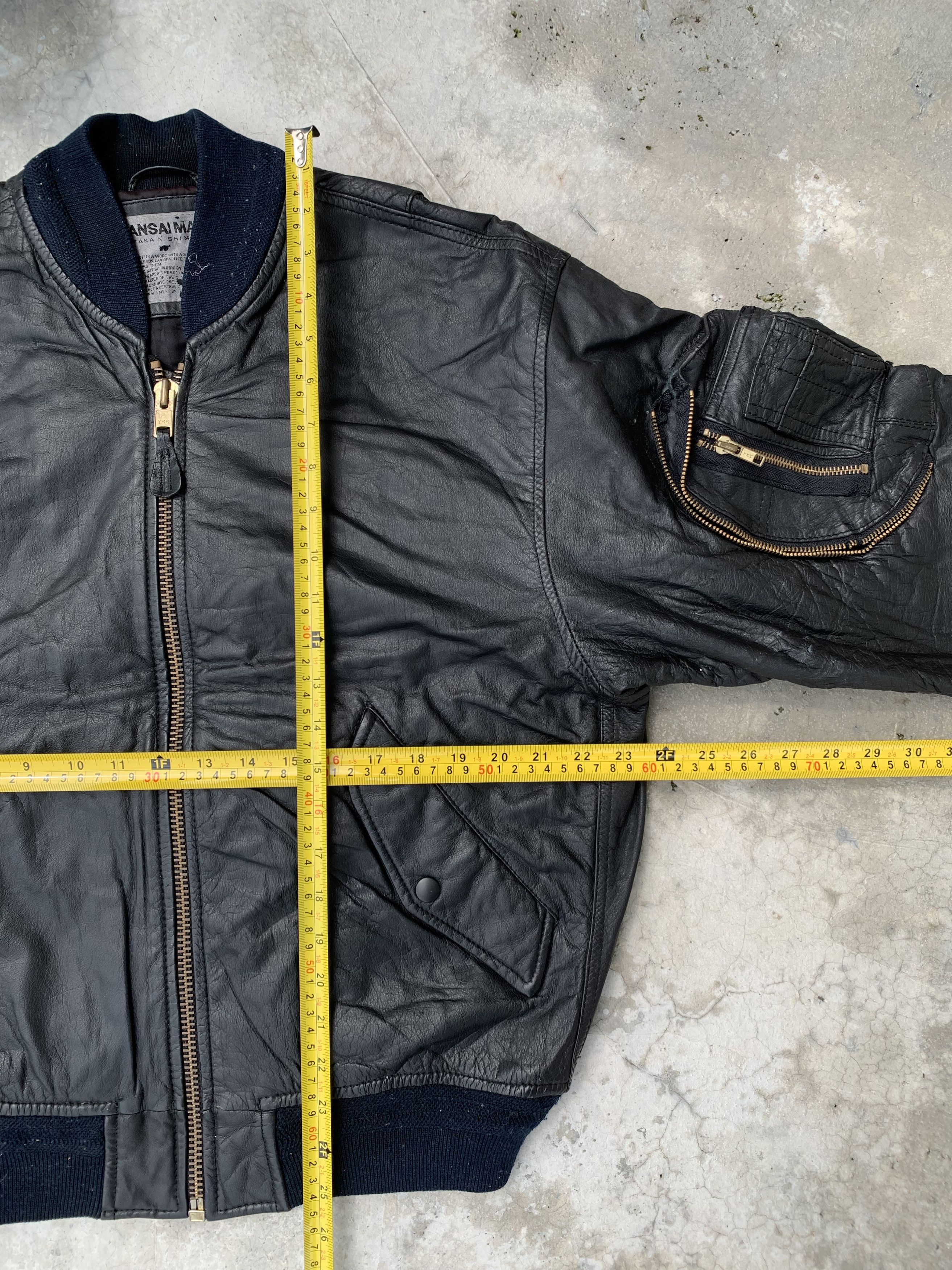 Kansai Yamamoto Vintage Kansai Man Embossed Logo Leather Bomber Size US L / EU 52-54 / 3 - 9 Thumbnail