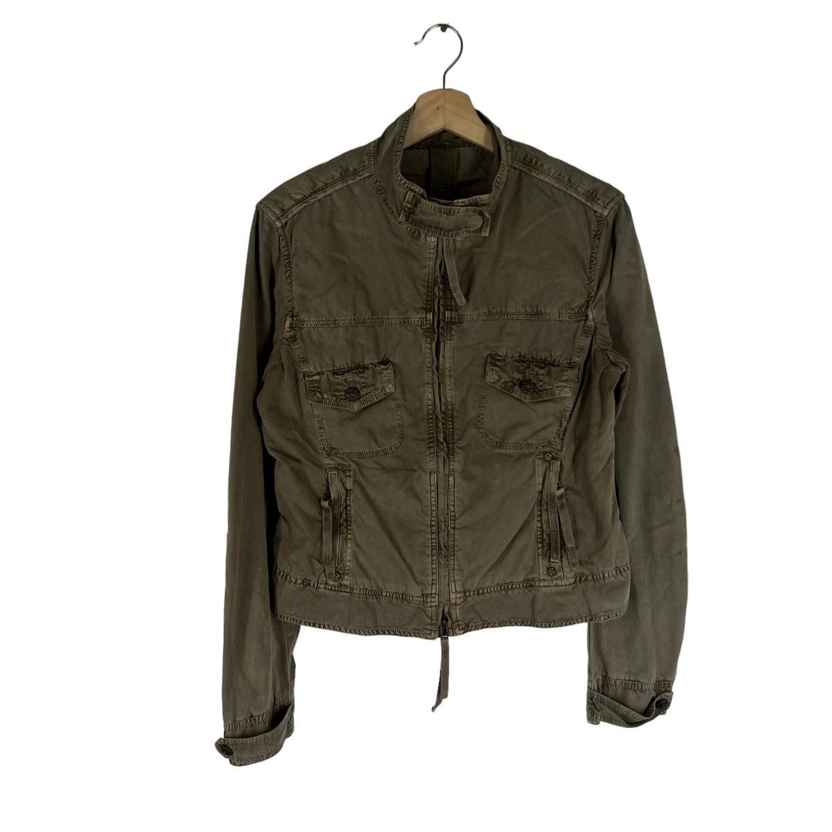 Japanese Brand PARACHUTE BIKER CROPPED JACKET MOGA RDZ ITALIA Size US M / EU 48-50 / 2 - 1 Thumbnail