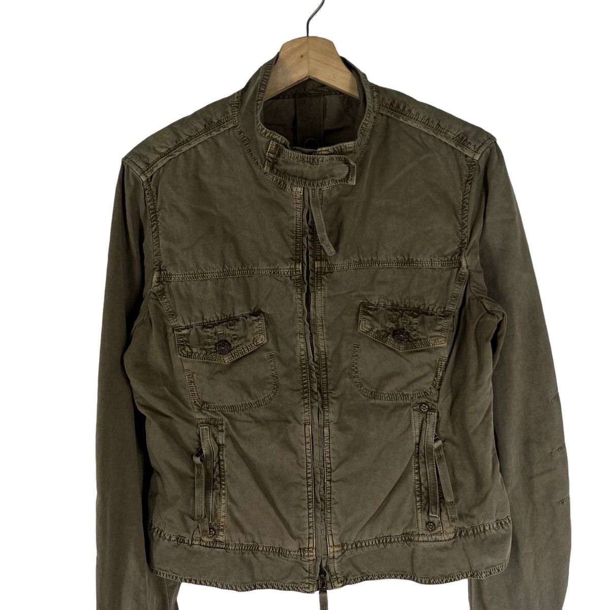 Japanese Brand PARACHUTE BIKER CROPPED JACKET MOGA RDZ ITALIA Size US M / EU 48-50 / 2 - 3 Thumbnail