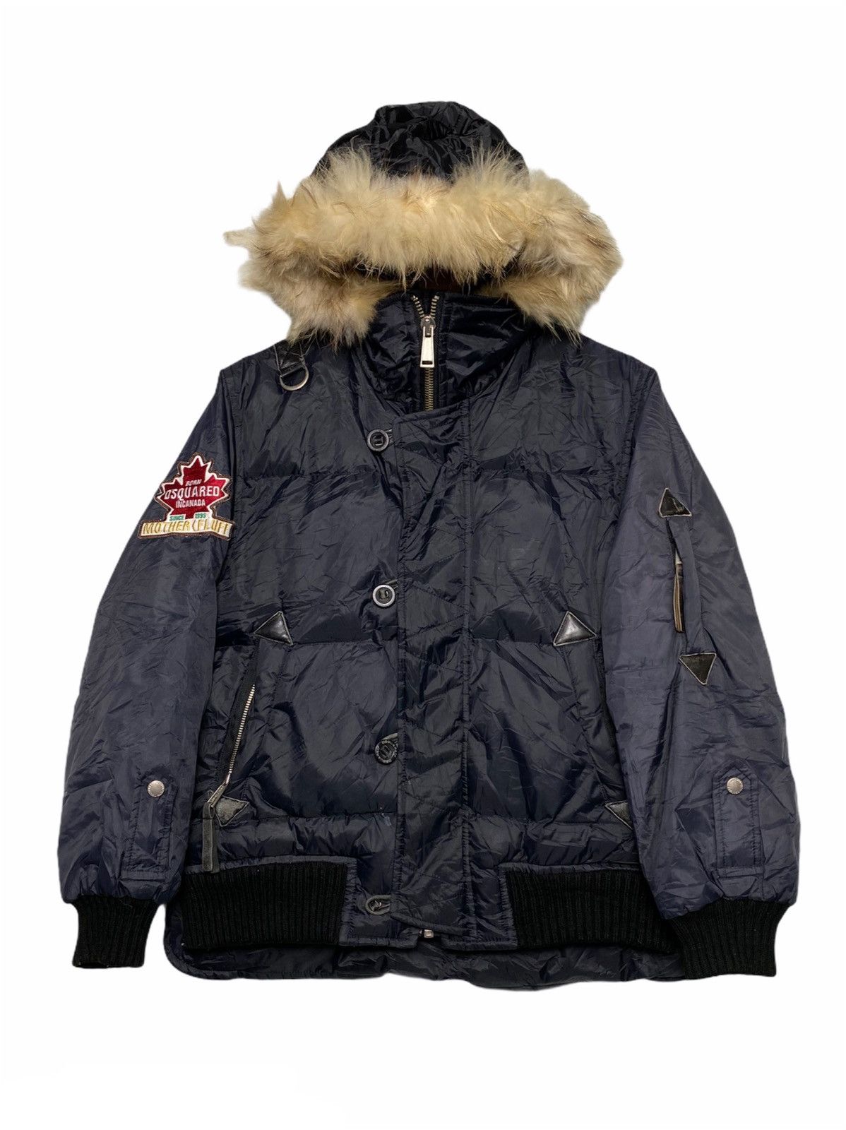 Pre-owned Dsquared2 Vintage  Puffed Faux Winter Jacket In Black