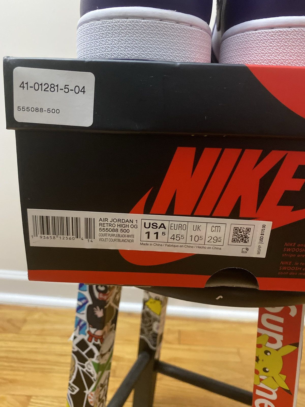 Jordan Brand Jordan 1 “Court Purple 2.0 2020” Size US 11.5 / EU 44-45 - 4 Thumbnail