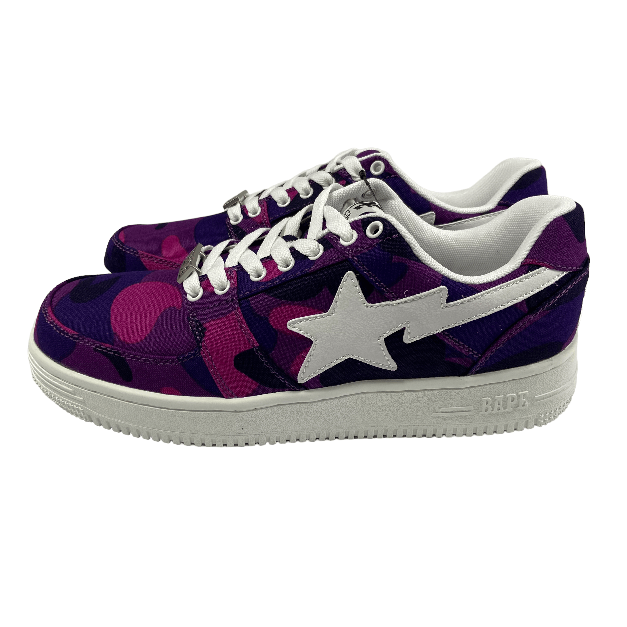 image of New Bape Purple Camo Bapesta Shoes, Men's (Size 9)