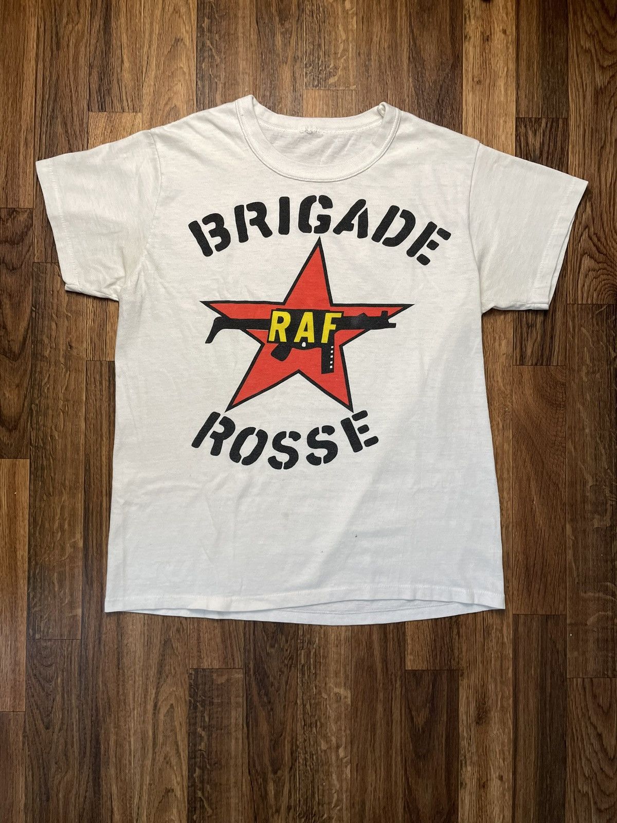 Brigade Rosse RAF Rare Vintage Tee White Size Small 80s Joe