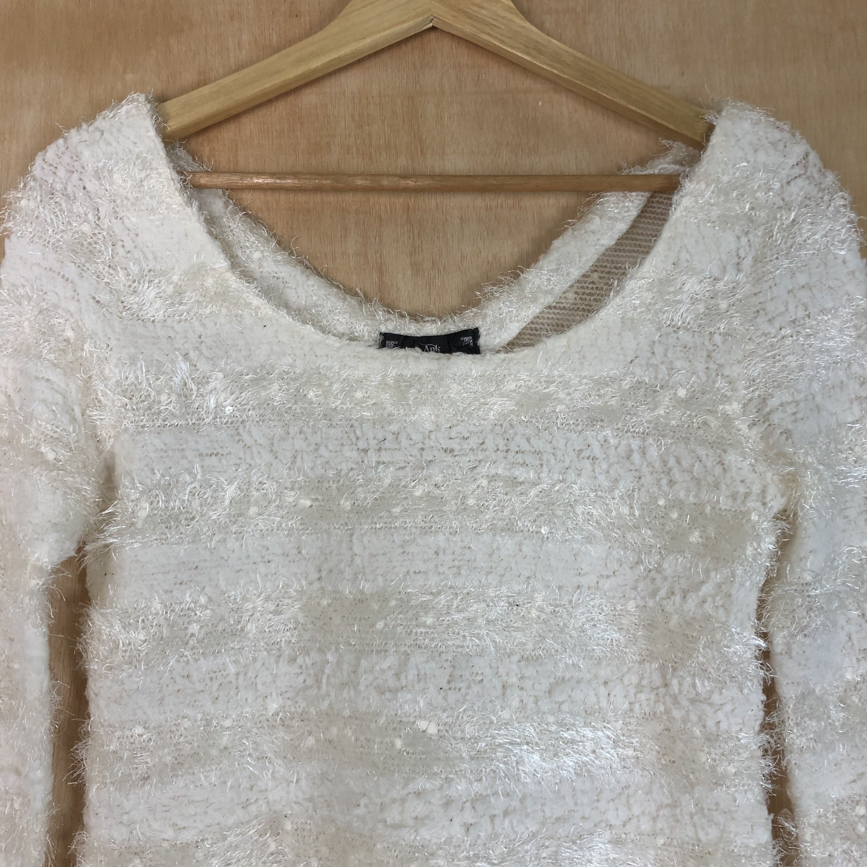 Homespun Knitwear DLL Ank Rouge stripe Mohair fur shaggy Knitwear #c053 Size S / US 4 / IT 40 - 7 Thumbnail