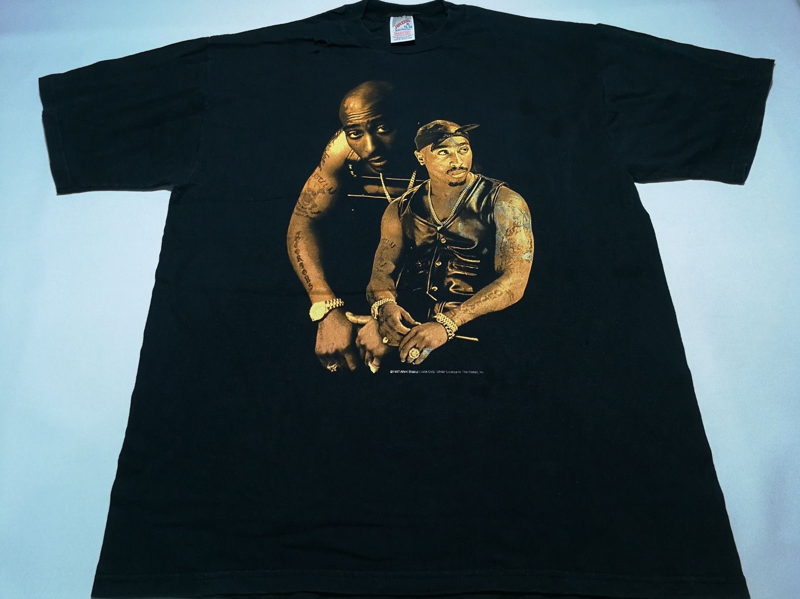 image of 1990X Clothing x Band Tees Vintage 90's Tupac Shakur 2Pac Stop The Violence Tee in Black (Size XL)