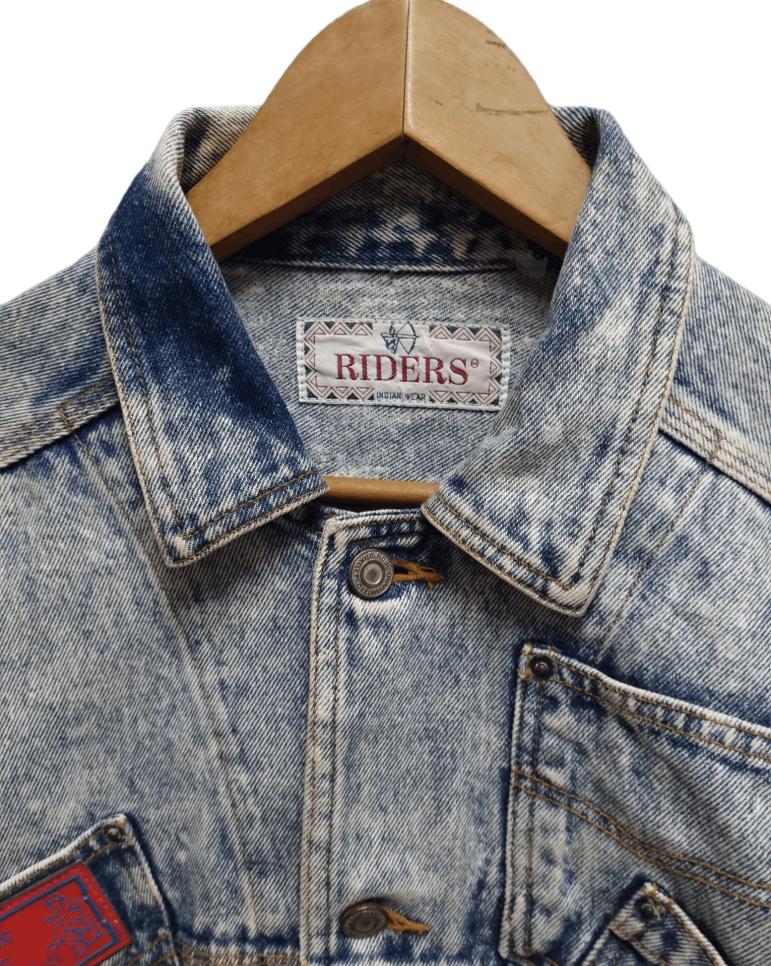 Vintage Vintage Riders Distressed Denim Jacket Rare Design Size US L / EU 52-54 / 3 - 7 Thumbnail