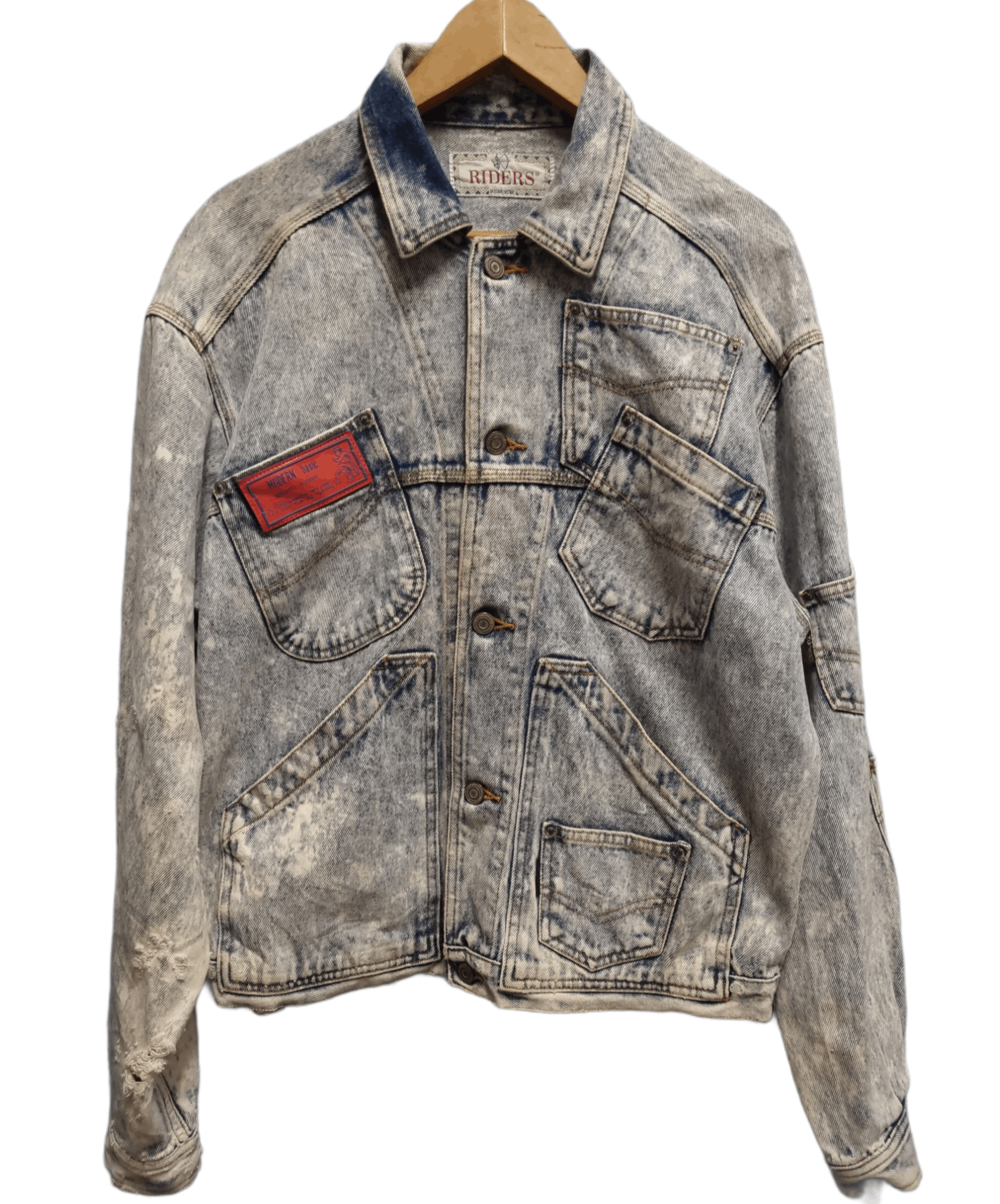 Vintage Vintage Riders Distressed Denim Jacket Rare Design Size US L / EU 52-54 / 3 - 1 Thumbnail