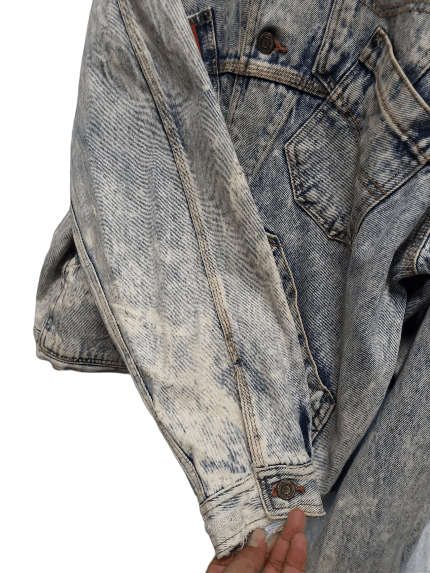 Vintage Vintage Riders Distressed Denim Jacket Rare Design Size US L / EU 52-54 / 3 - 10 Thumbnail