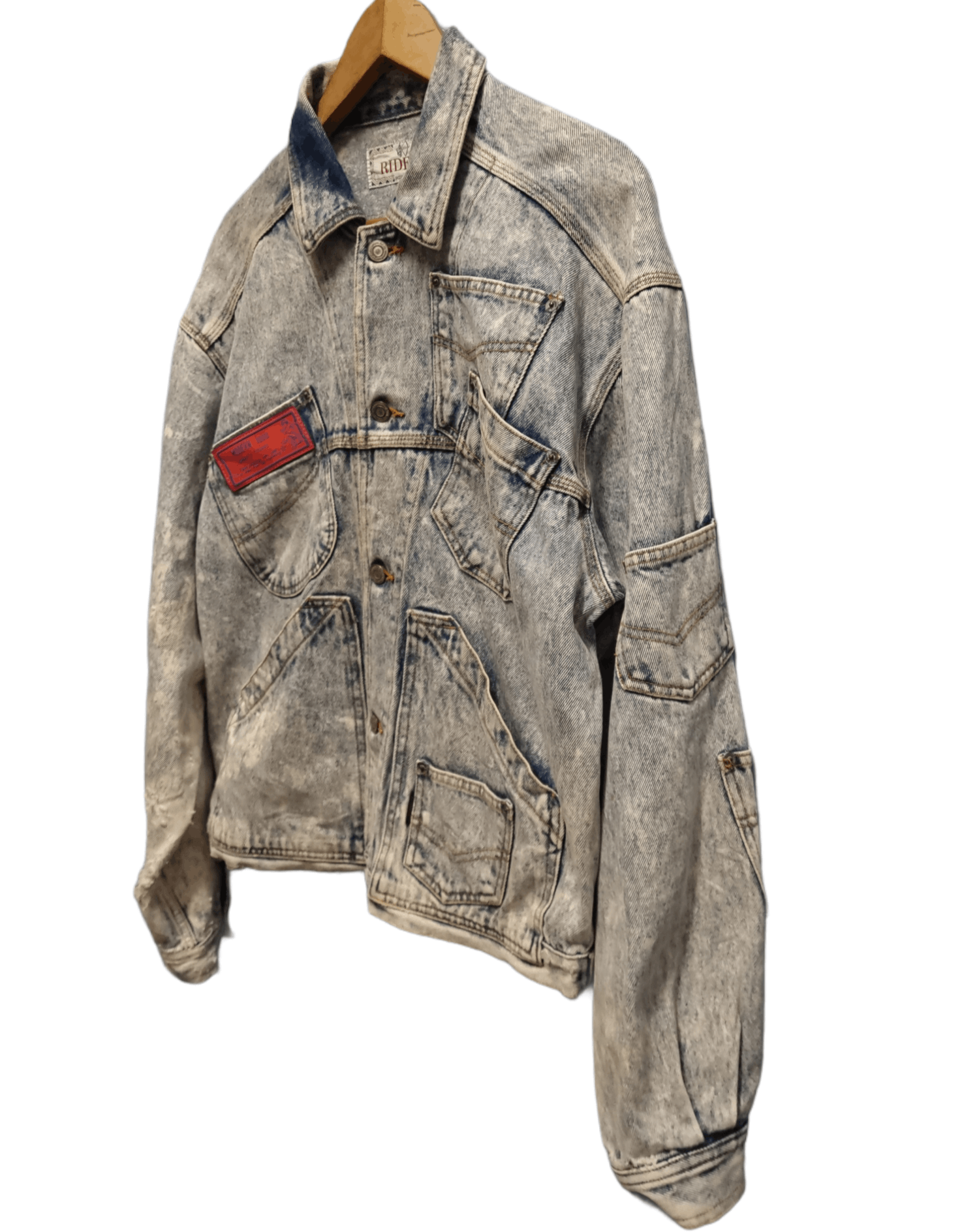 Vintage Vintage Riders Distressed Denim Jacket Rare Design Size US L / EU 52-54 / 3 - 3 Thumbnail