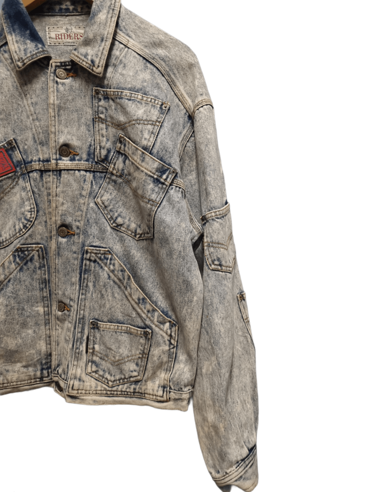 Vintage Vintage Riders Distressed Denim Jacket Rare Design Size US L / EU 52-54 / 3 - 5 Thumbnail