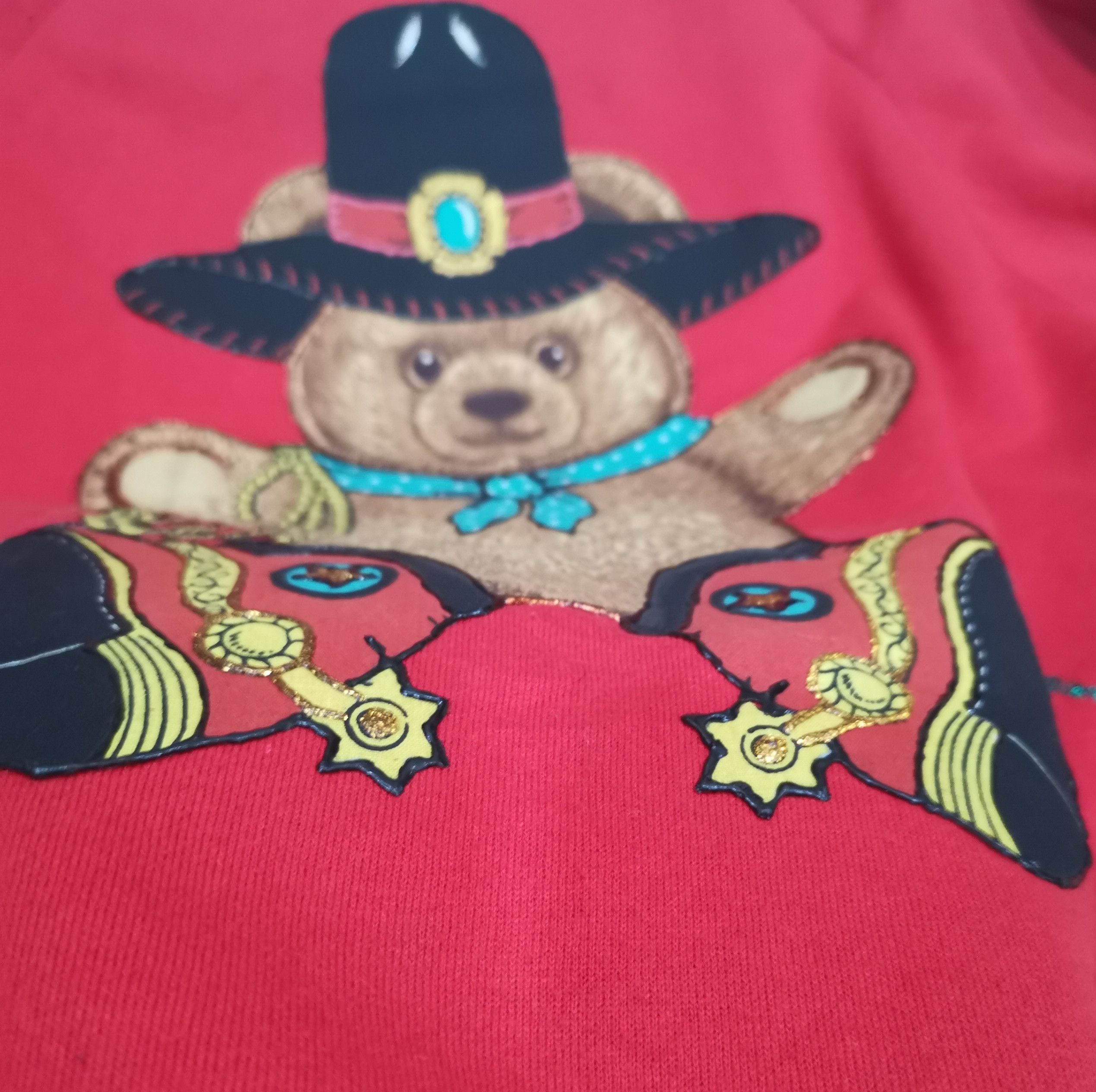Vintage Vintage Red Sweatshirt Sweet Bear Size US L / EU 52-54 / 3 - 6 Thumbnail