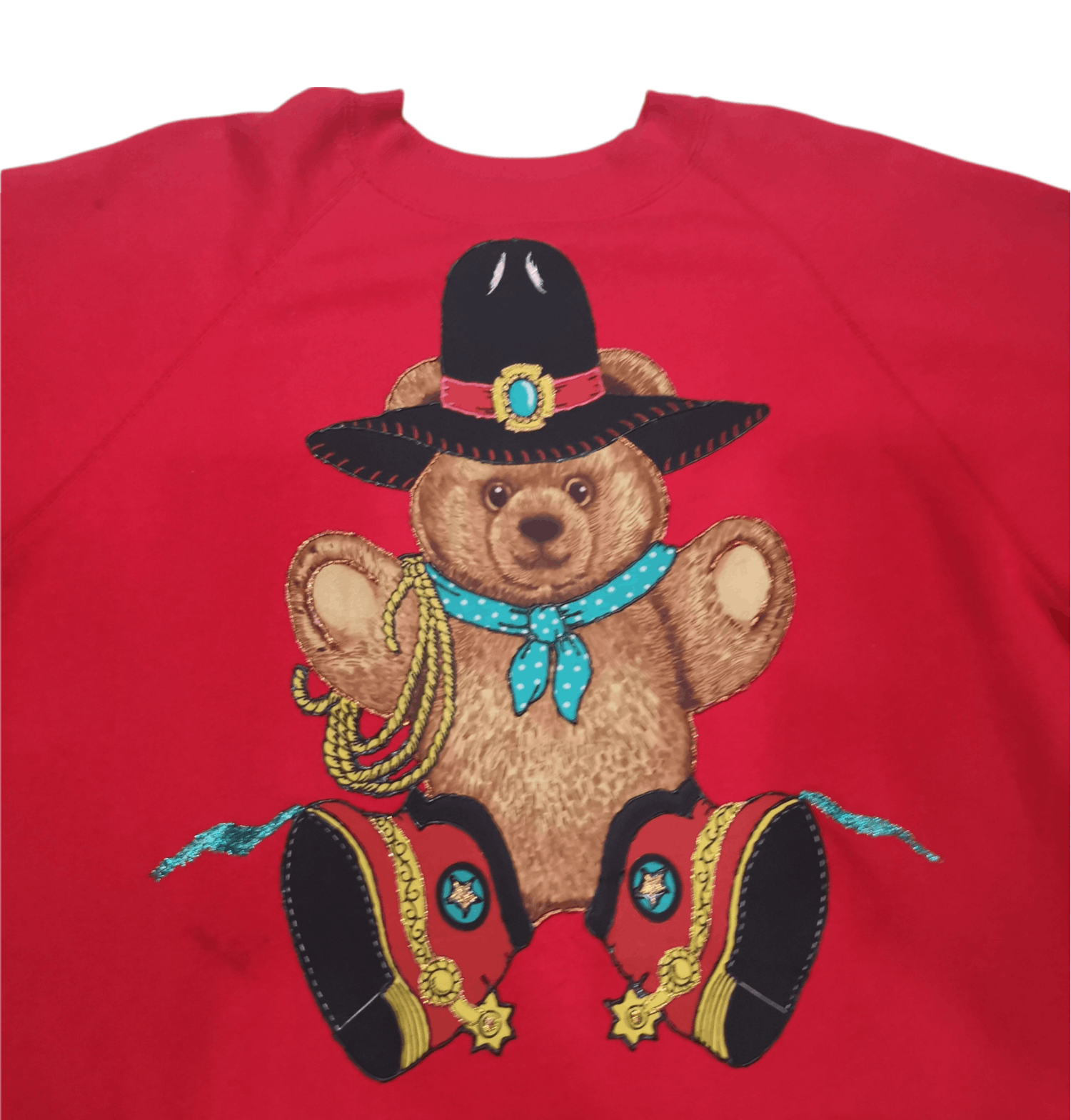 Vintage Vintage Red Sweatshirt Sweet Bear Size US L / EU 52-54 / 3 - 3 Thumbnail