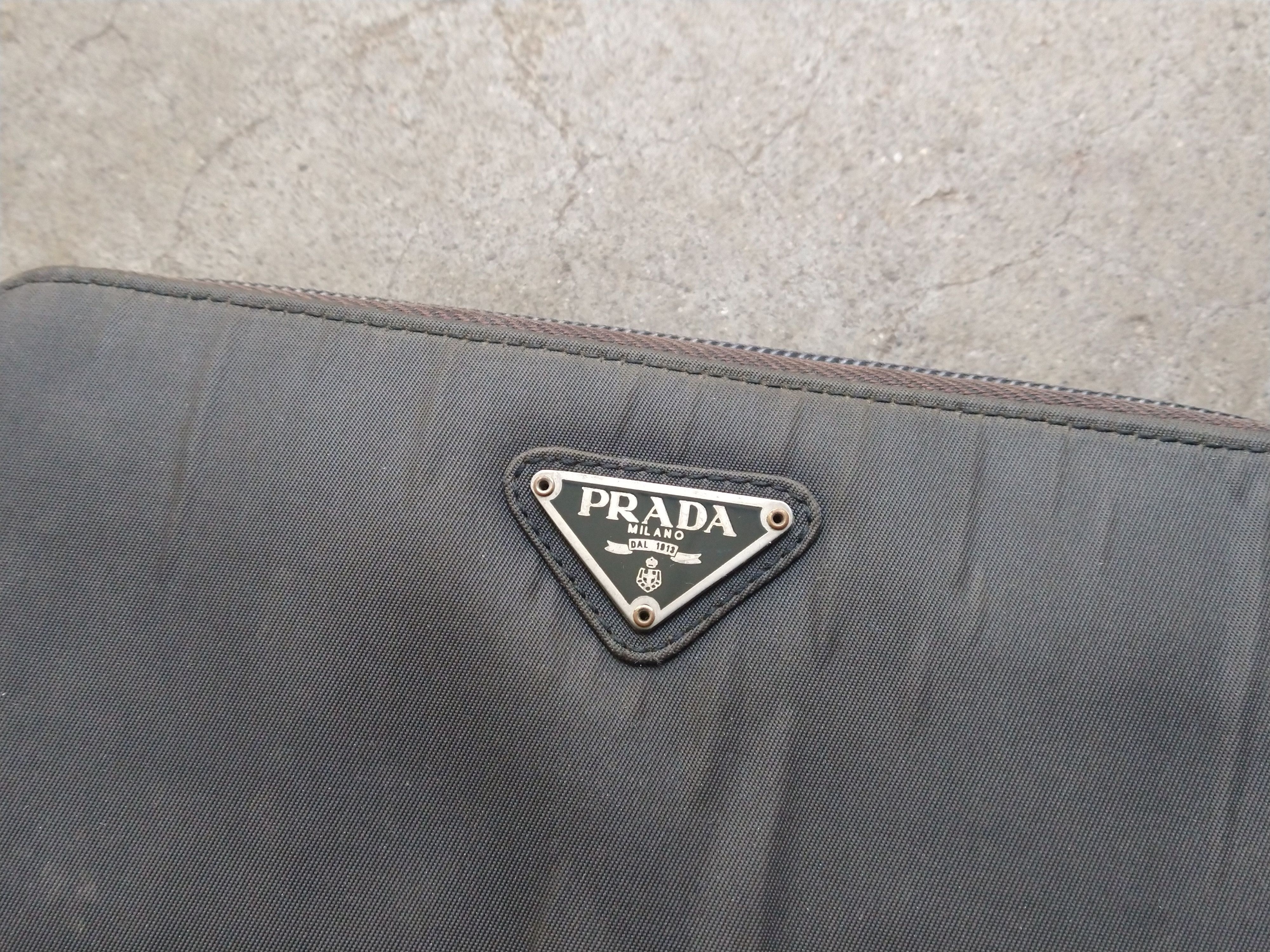 Prada Prada Wallet Gray Zip Around Tessuto Nylon Leather Italy Size ONE SIZE - 3 Thumbnail