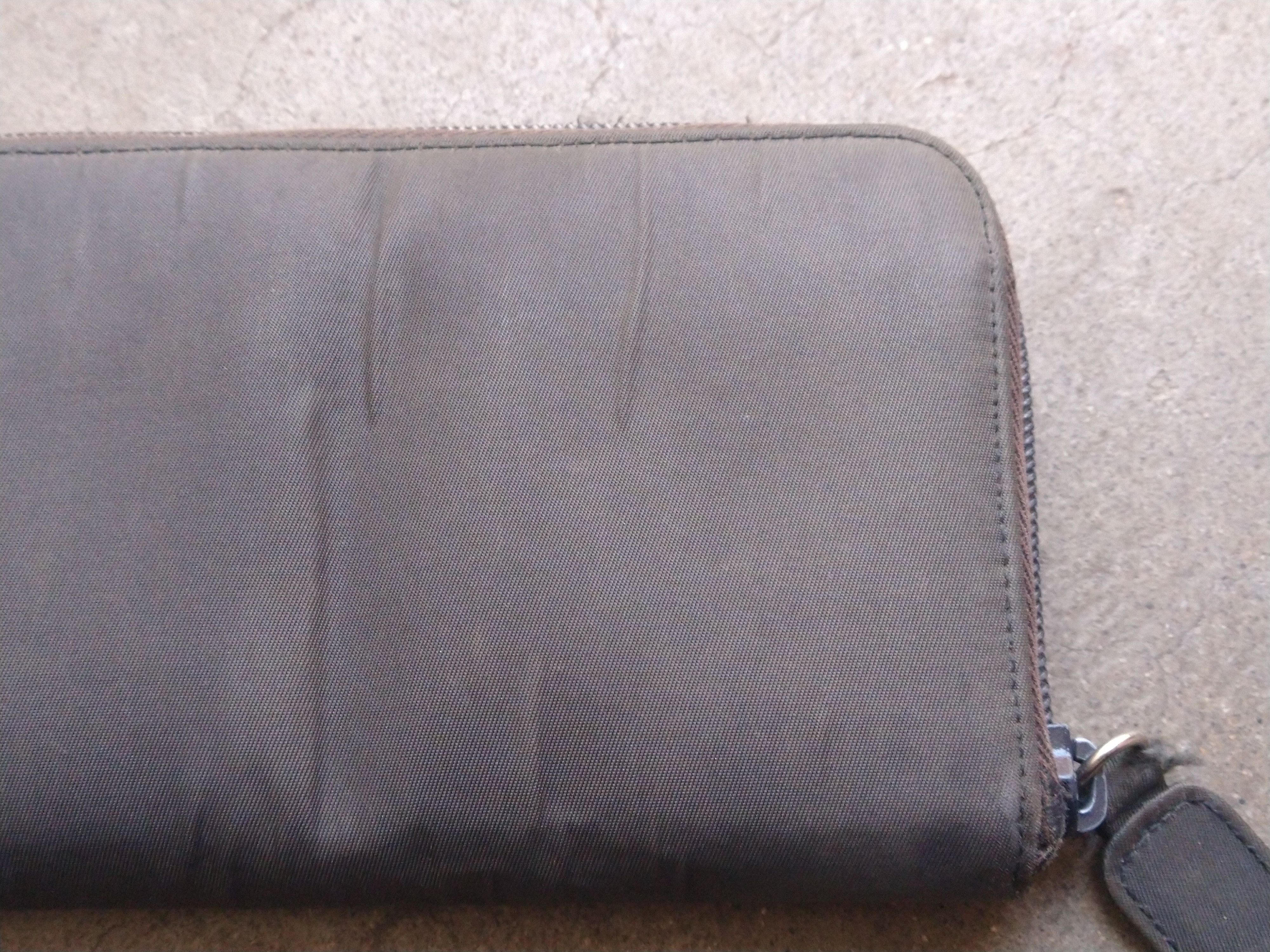 Prada Prada Wallet Gray Zip Around Tessuto Nylon Leather Italy Size ONE SIZE - 10 Thumbnail
