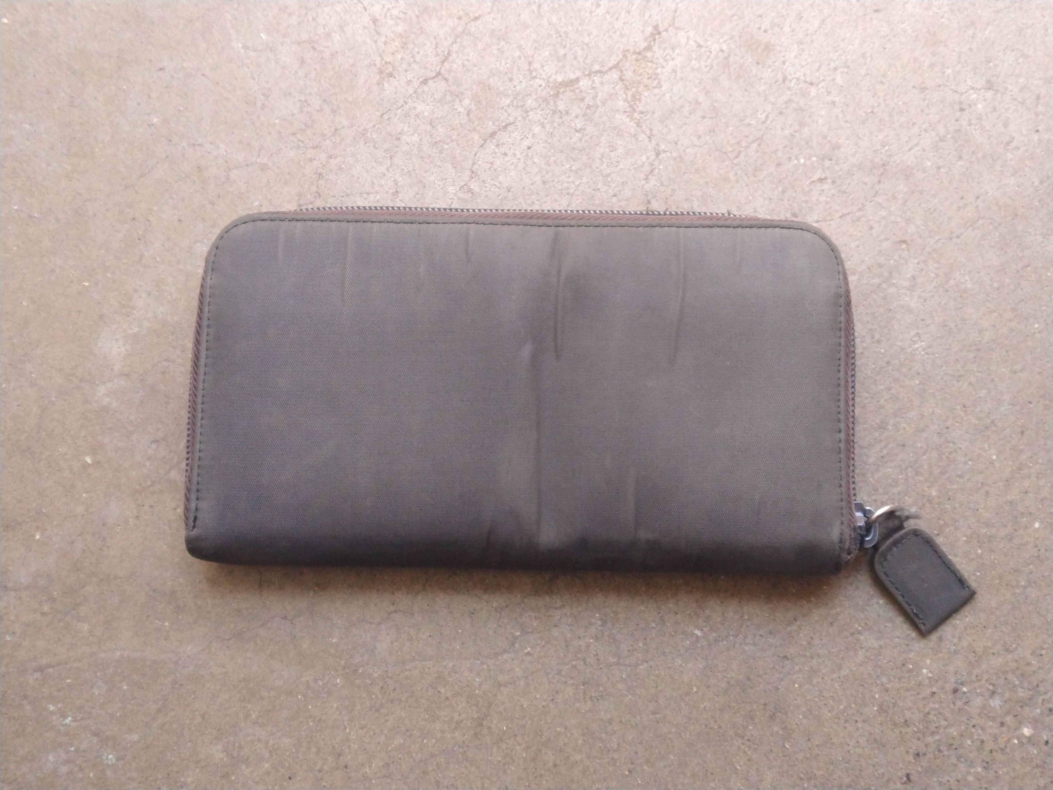 Prada Prada Wallet Gray Zip Around Tessuto Nylon Leather Italy Size ONE SIZE - 7 Thumbnail