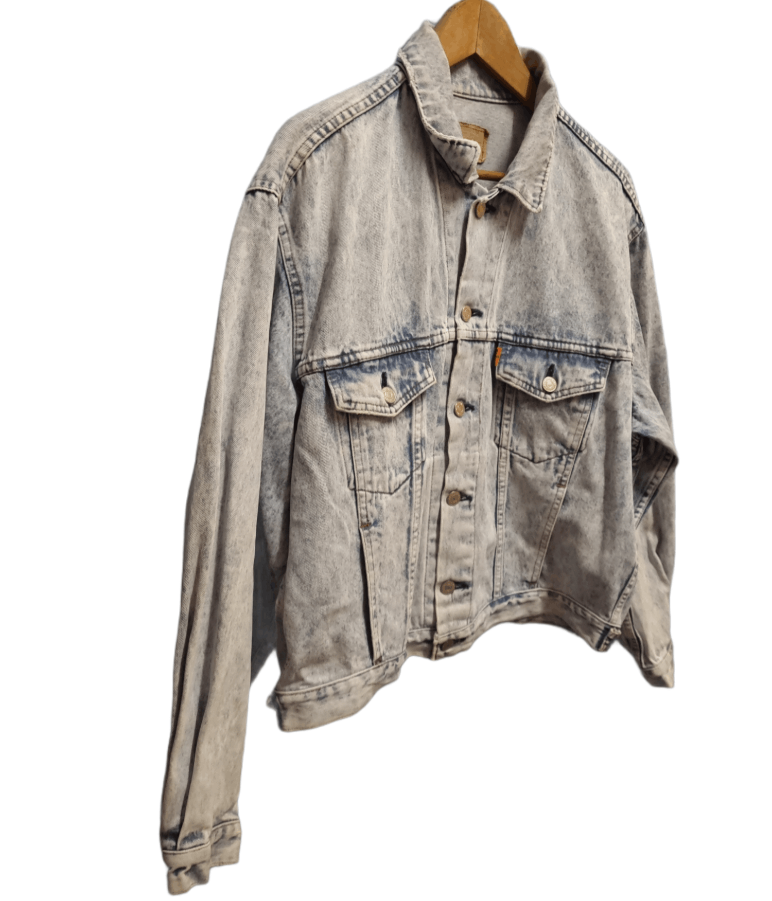 Levi's Vintage Clothing Levis Trucker Jacket Acid Wash Vintage Distress Size US L / EU 52-54 / 3 - 3 Thumbnail