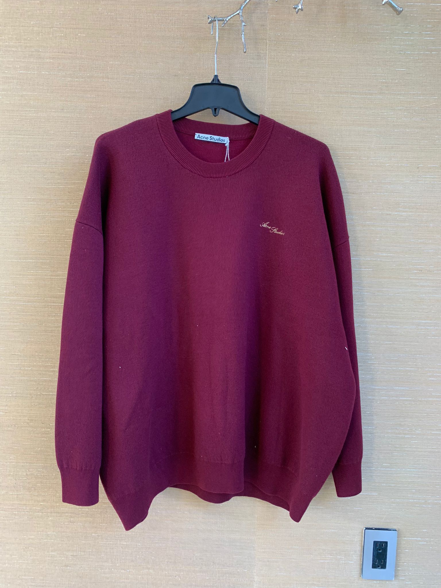 image of Acne Studios Logo Knitwear In Burgunday in Burgundy, Men's (Size 2XL)