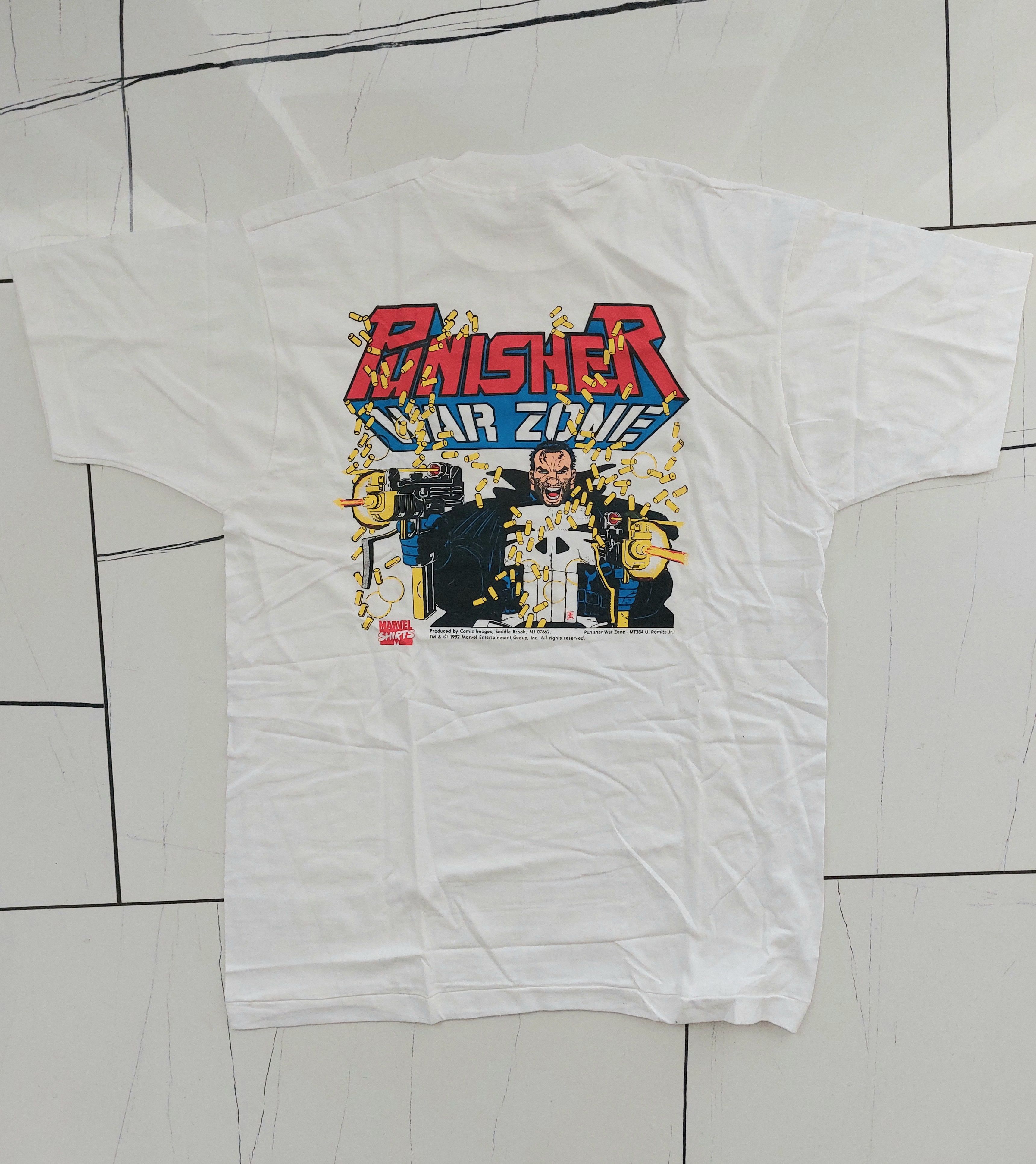 image of Marvel Comics Vintage Punisher T Shirt in White, Men's (Size XL)